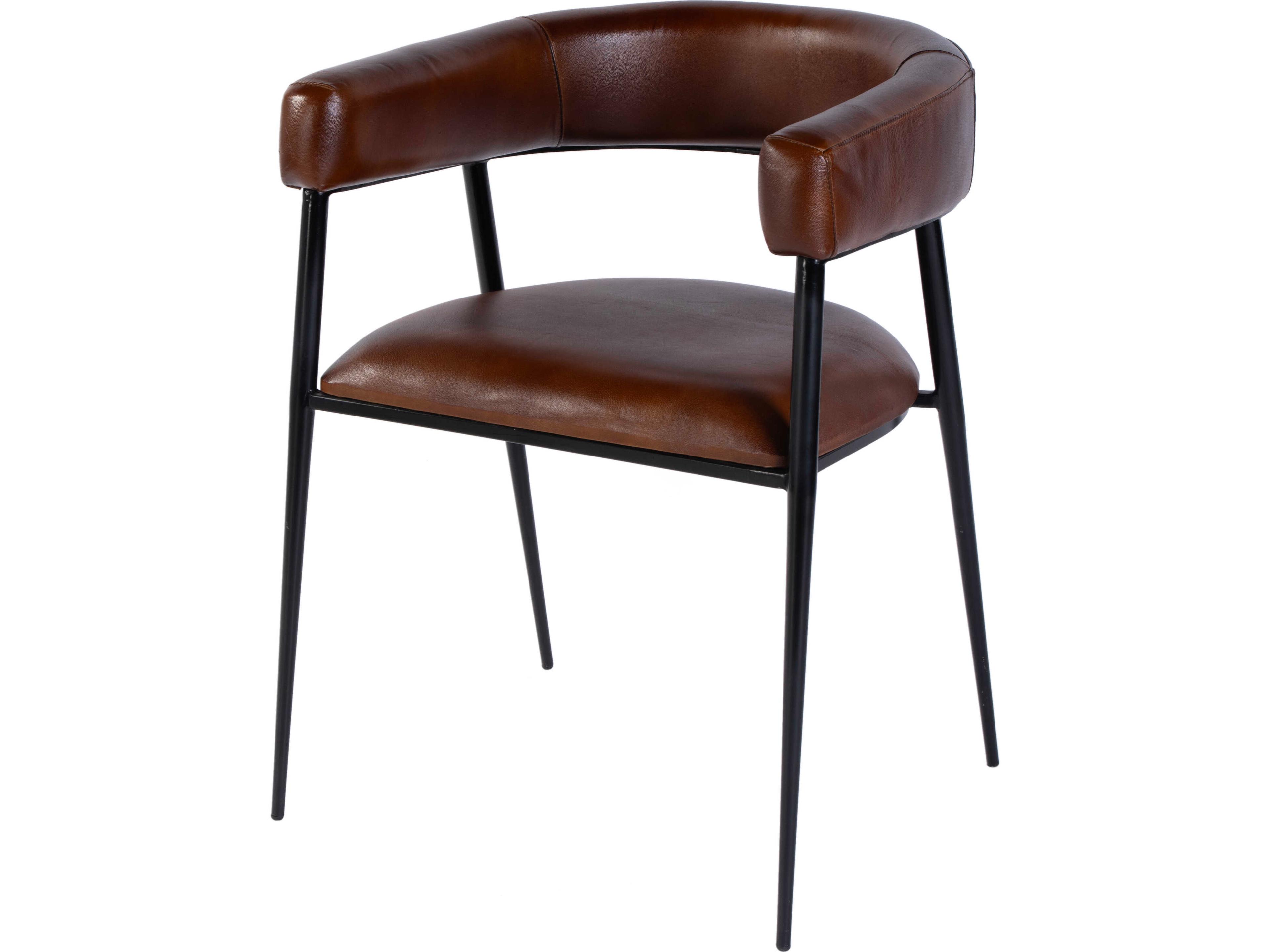 Butler Dallas Brown Leather Arm Dining Chair