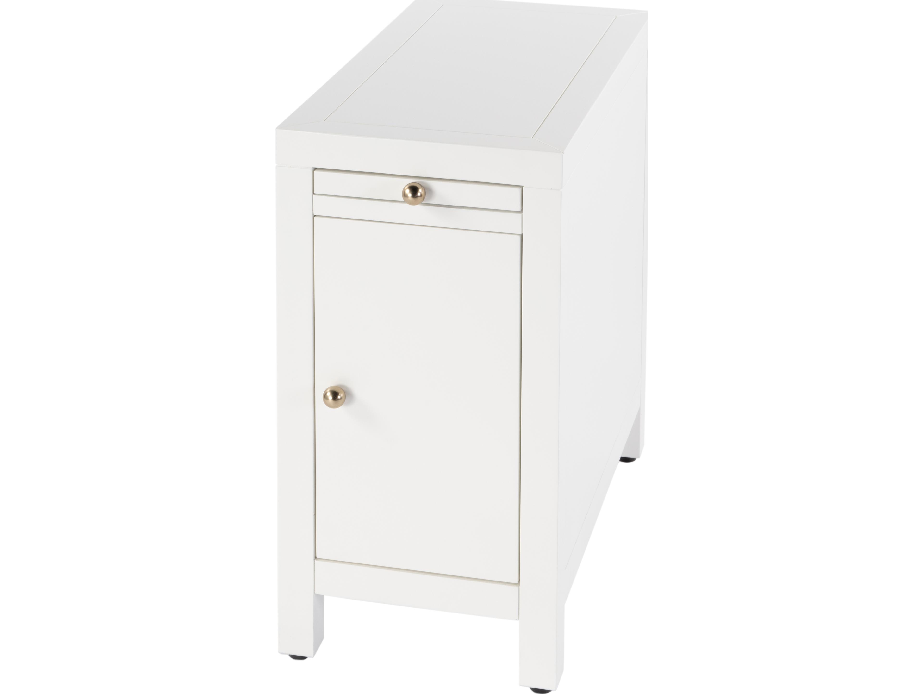 Butler Nora Rectangular Wood Smooth White End Table
