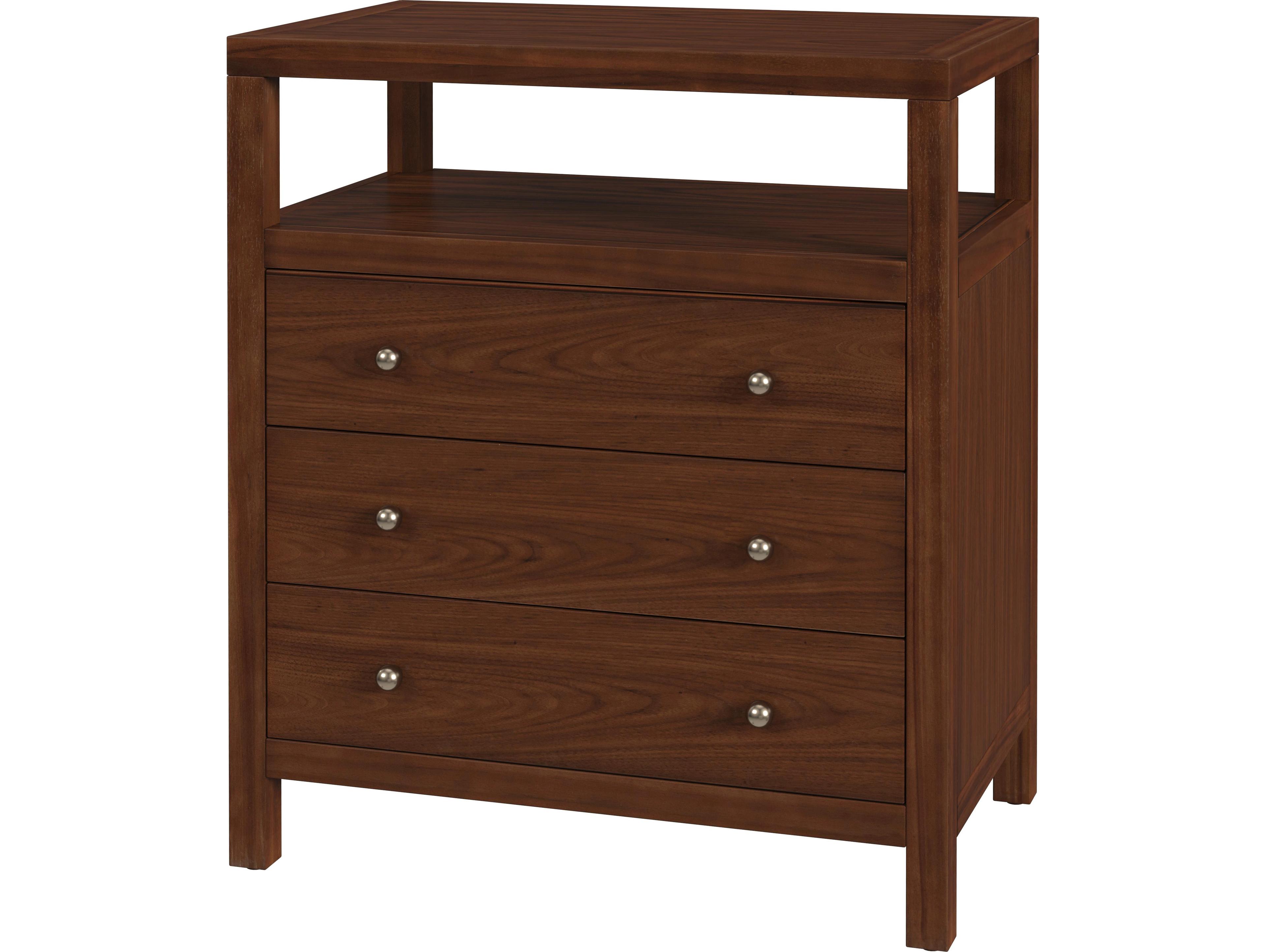 Butler Nora 3-Drawers Brown Acacia Wood Nightstand