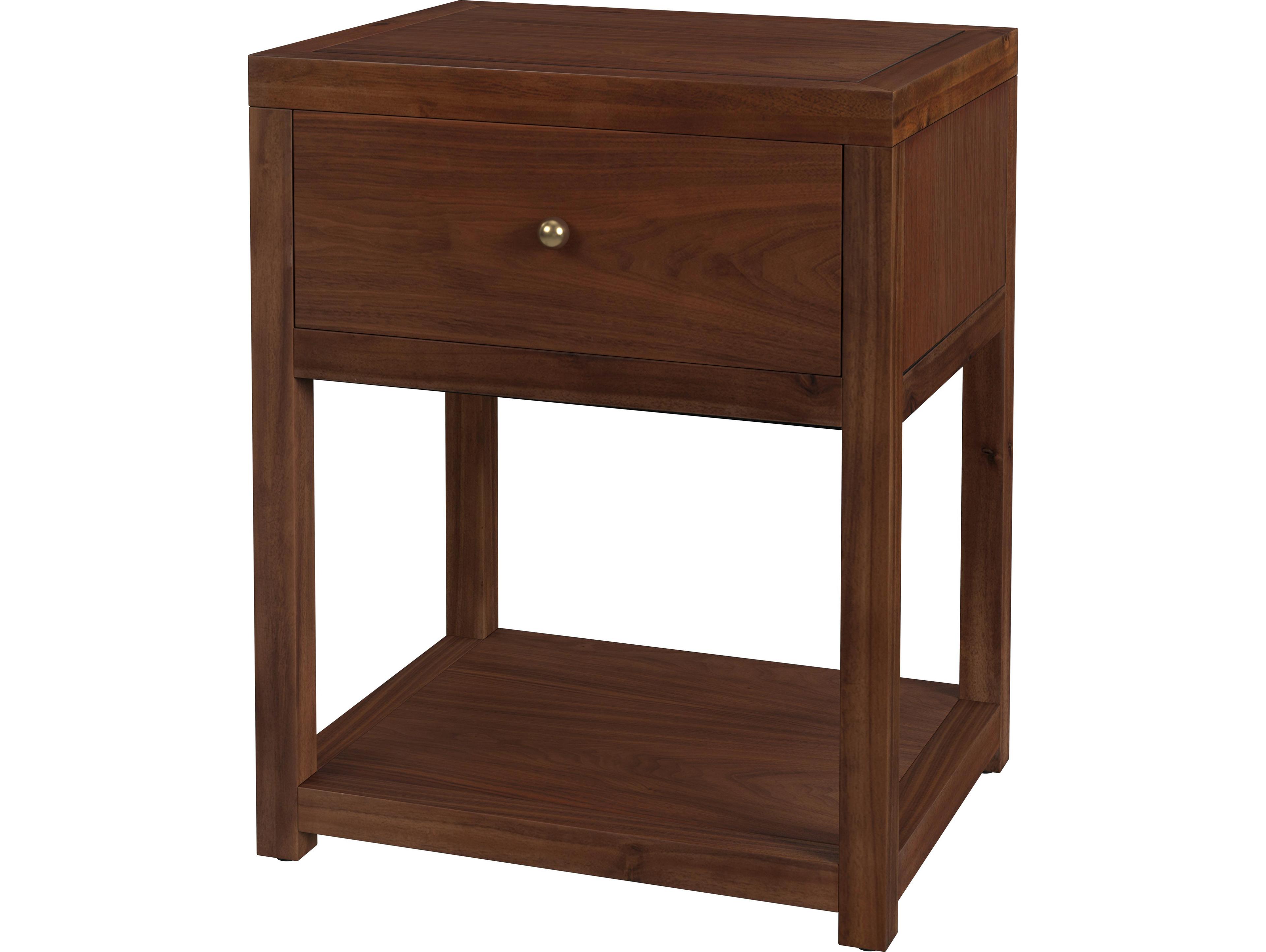 Butler Nora 1-Drawer Brown Acacia Wood Nightstand