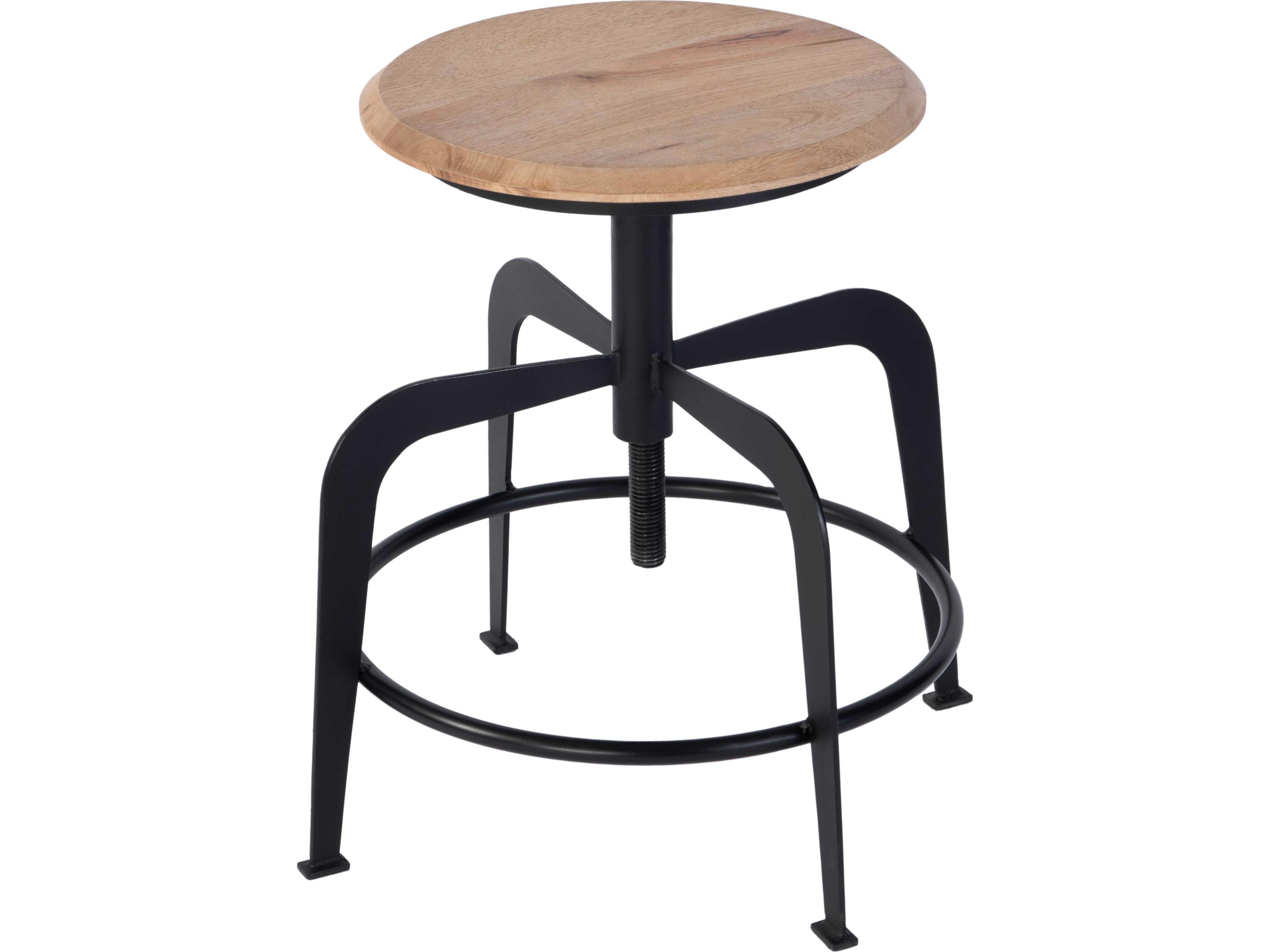 Butler Edison Black Natural Mango Wood Counter Stool