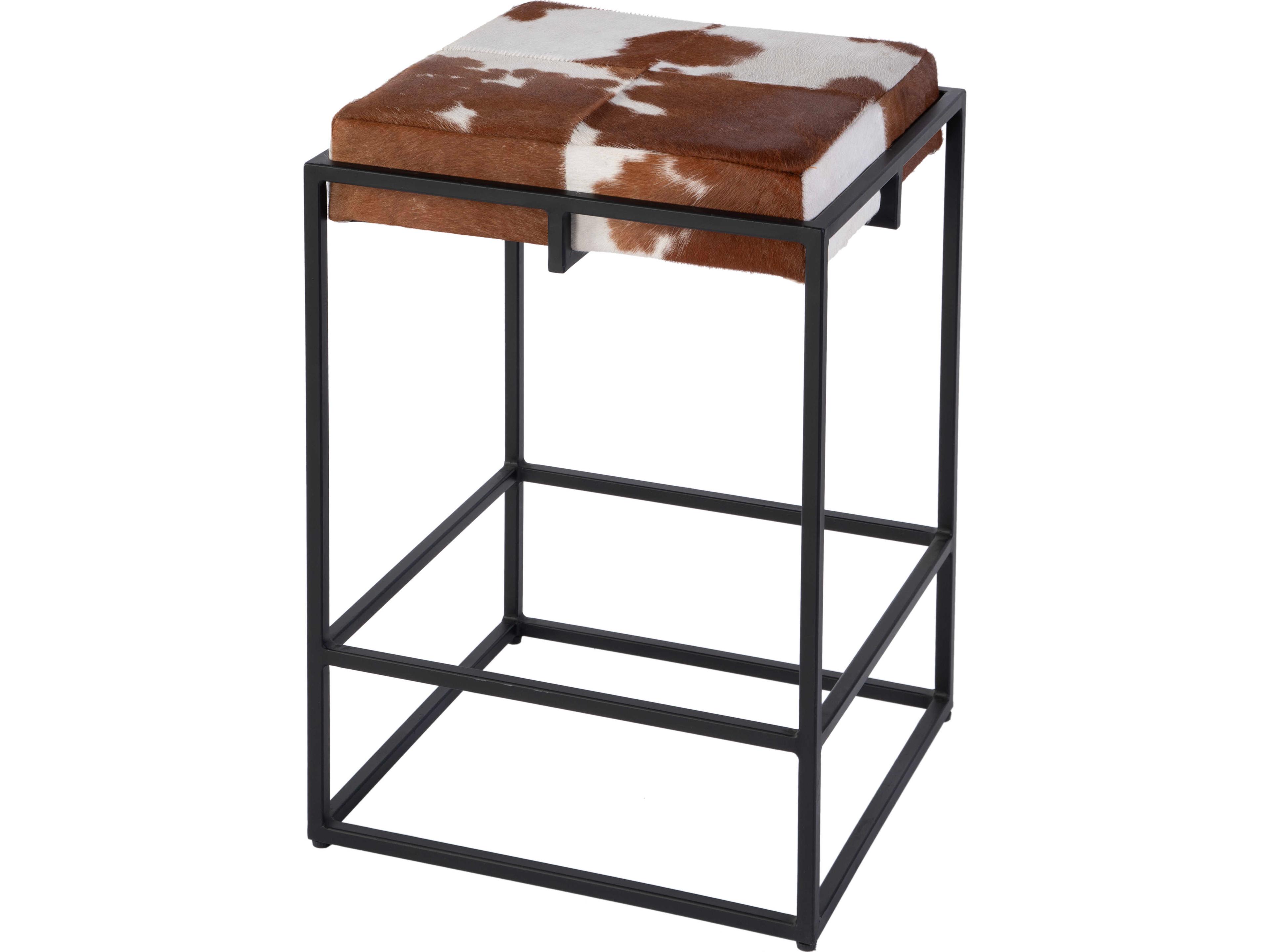 Butler Stinson Black Brown White Leather Counter Stool