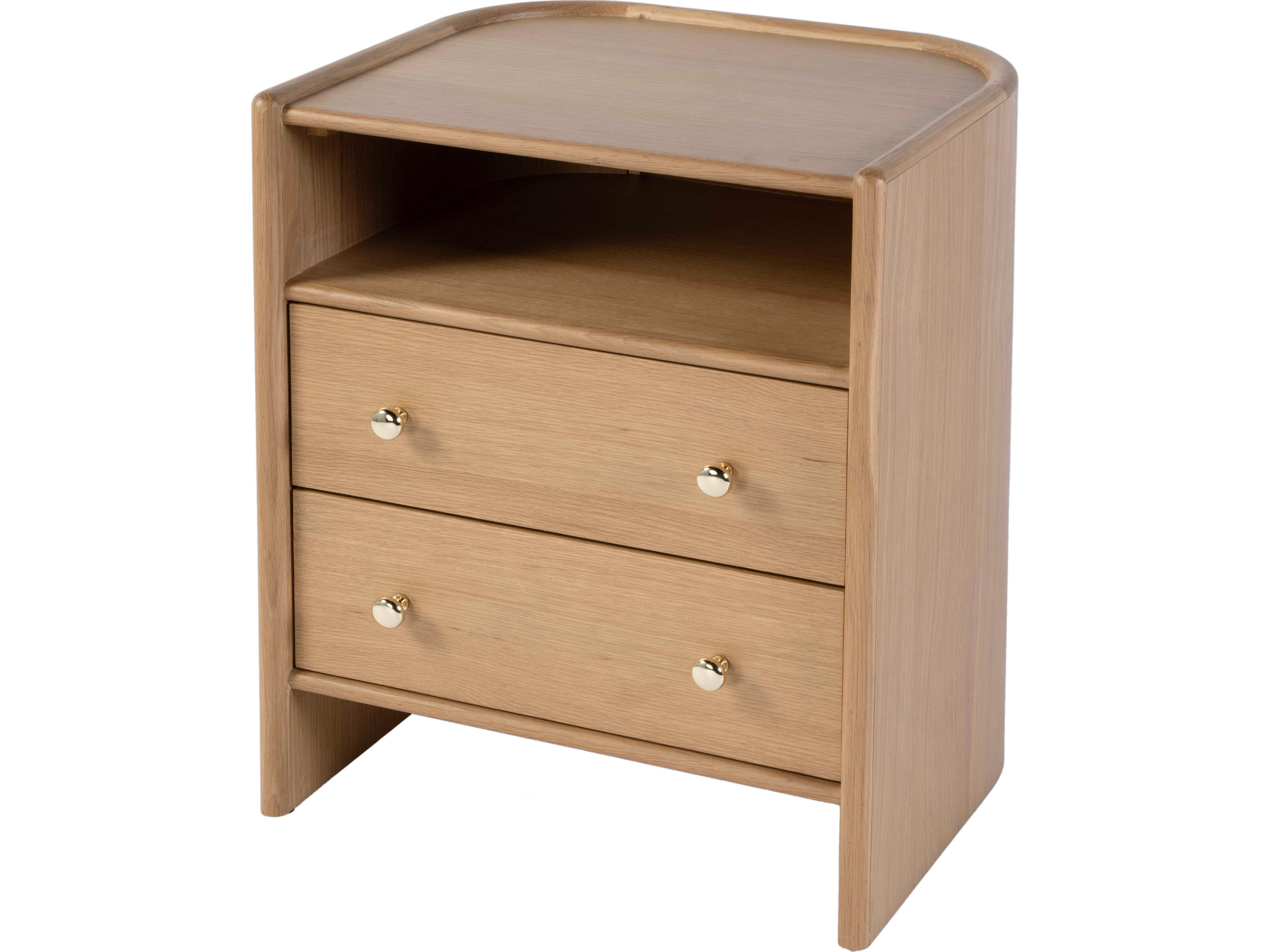 Butler Colin 2-Drawers Pine Wood Nightstand