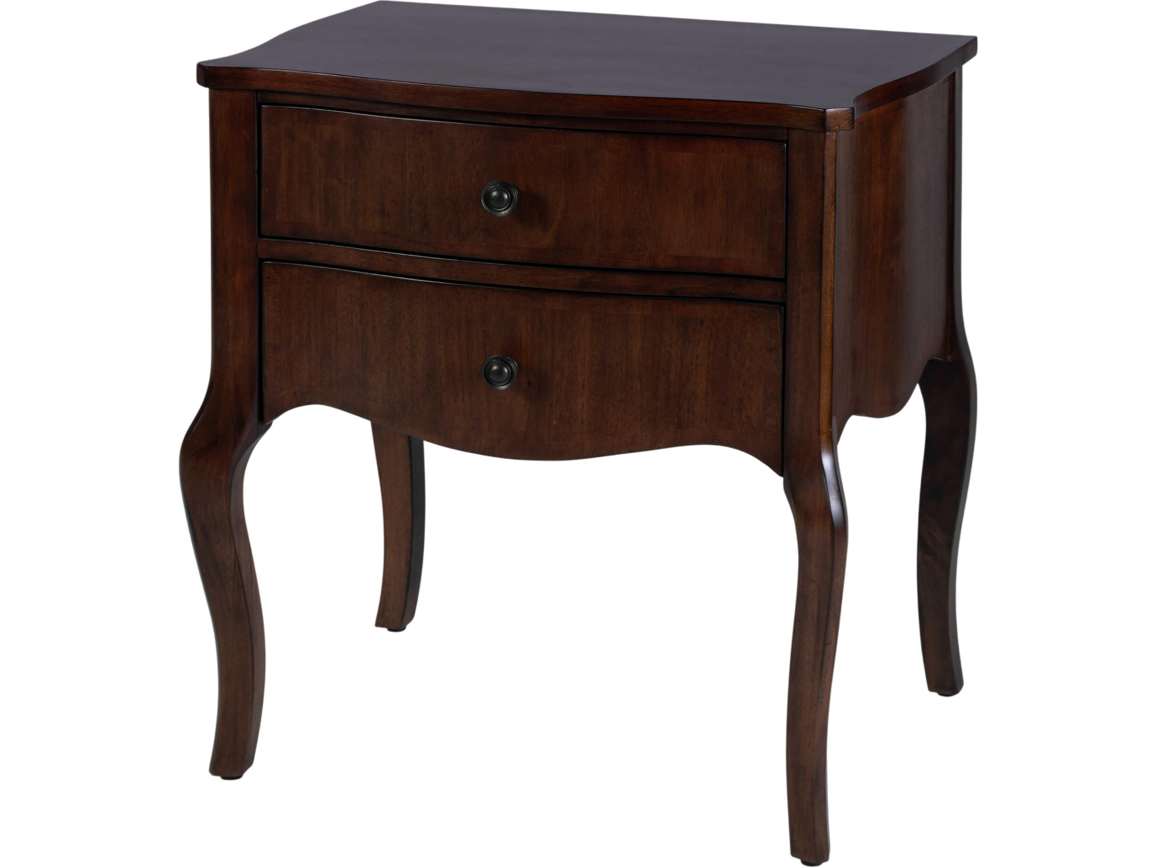 Butler Beasley 2-Drawers Brown Mahogany Wood Nightstand