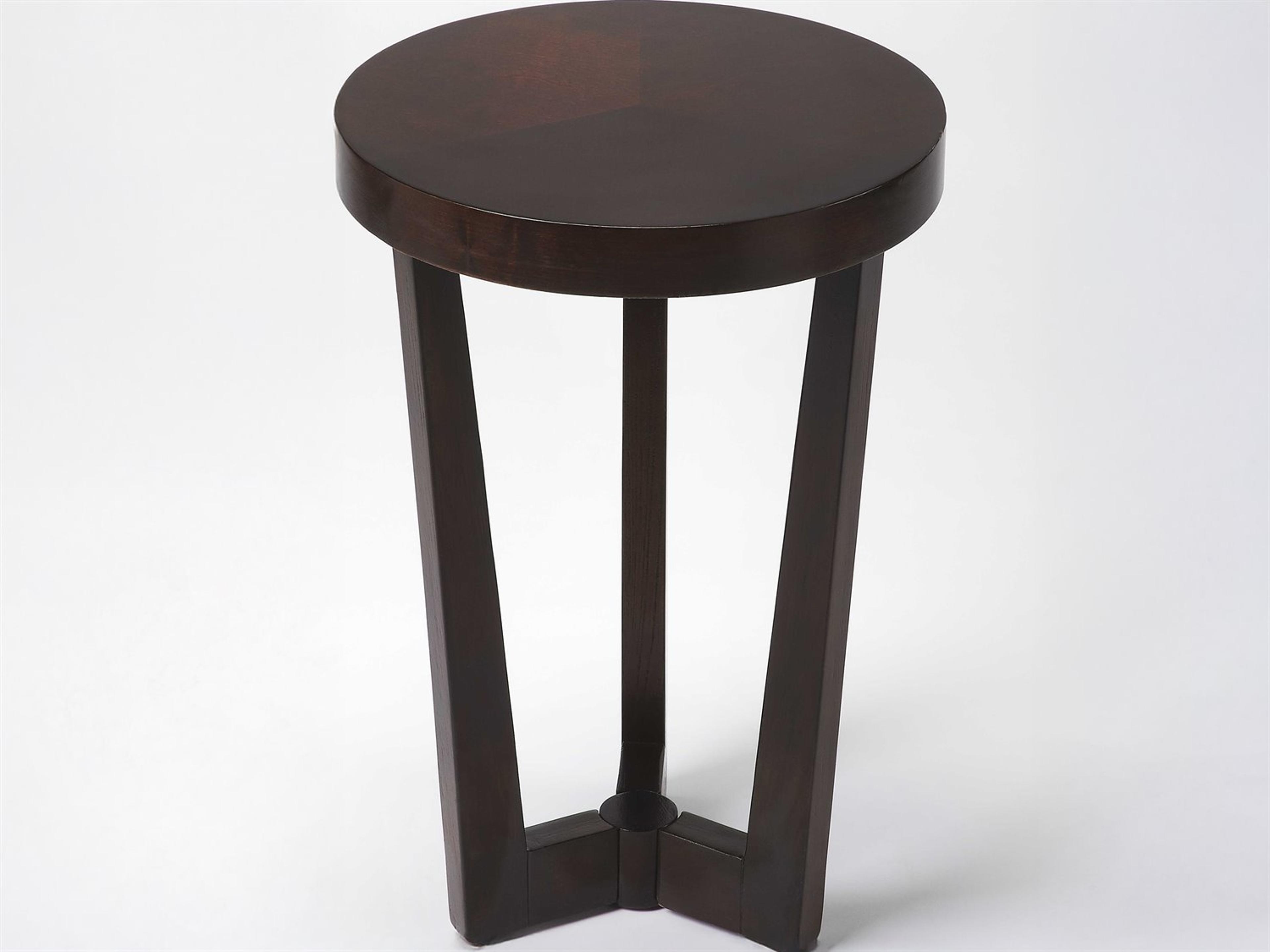 Butler Aphra Round Wood Dark Brown End Table