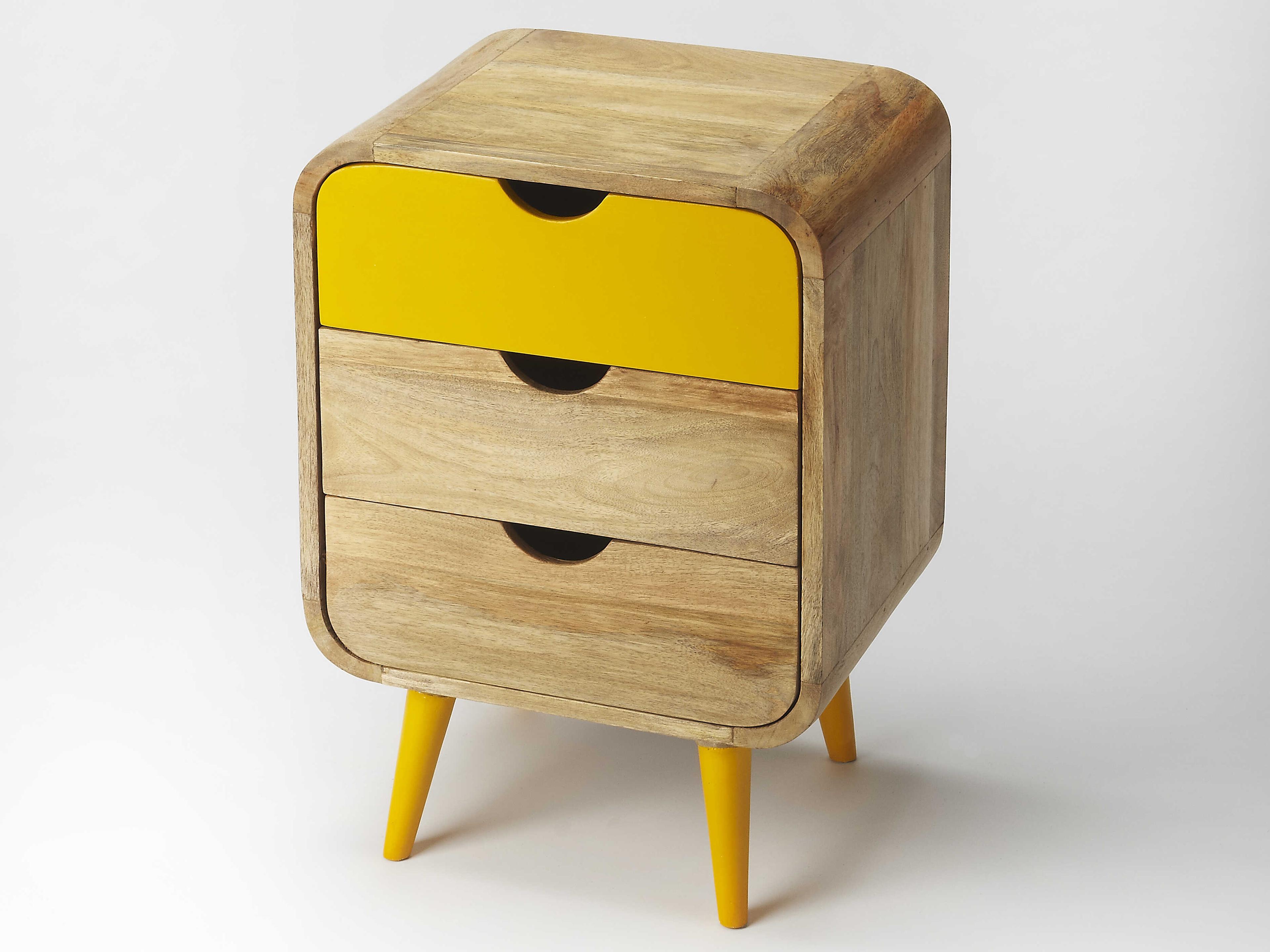 Butler Danville 3-Drawers Beige Mango Wood Nightstand