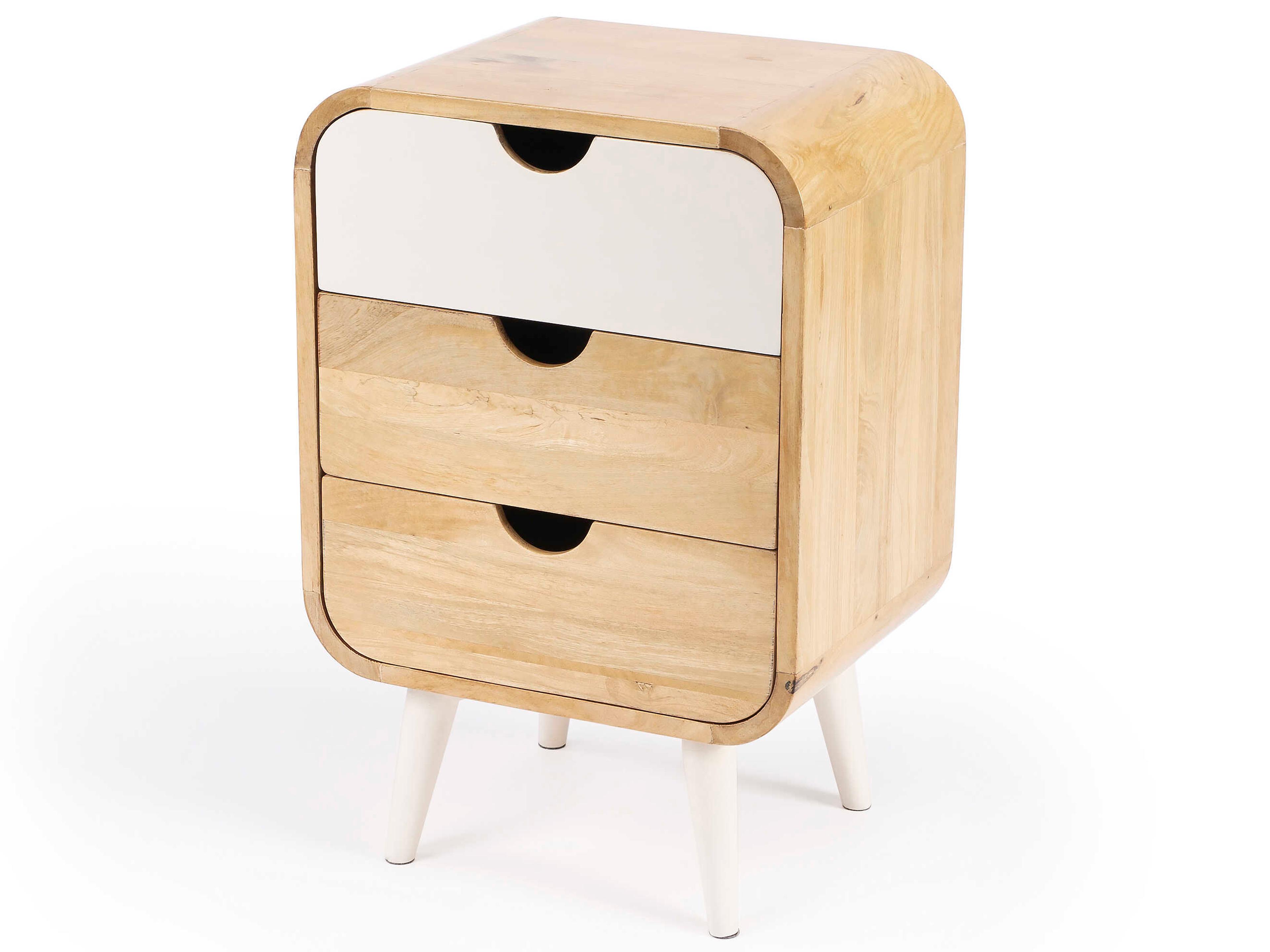 Butler Danville 3-Drawers Beige Mango Wood Nightstand