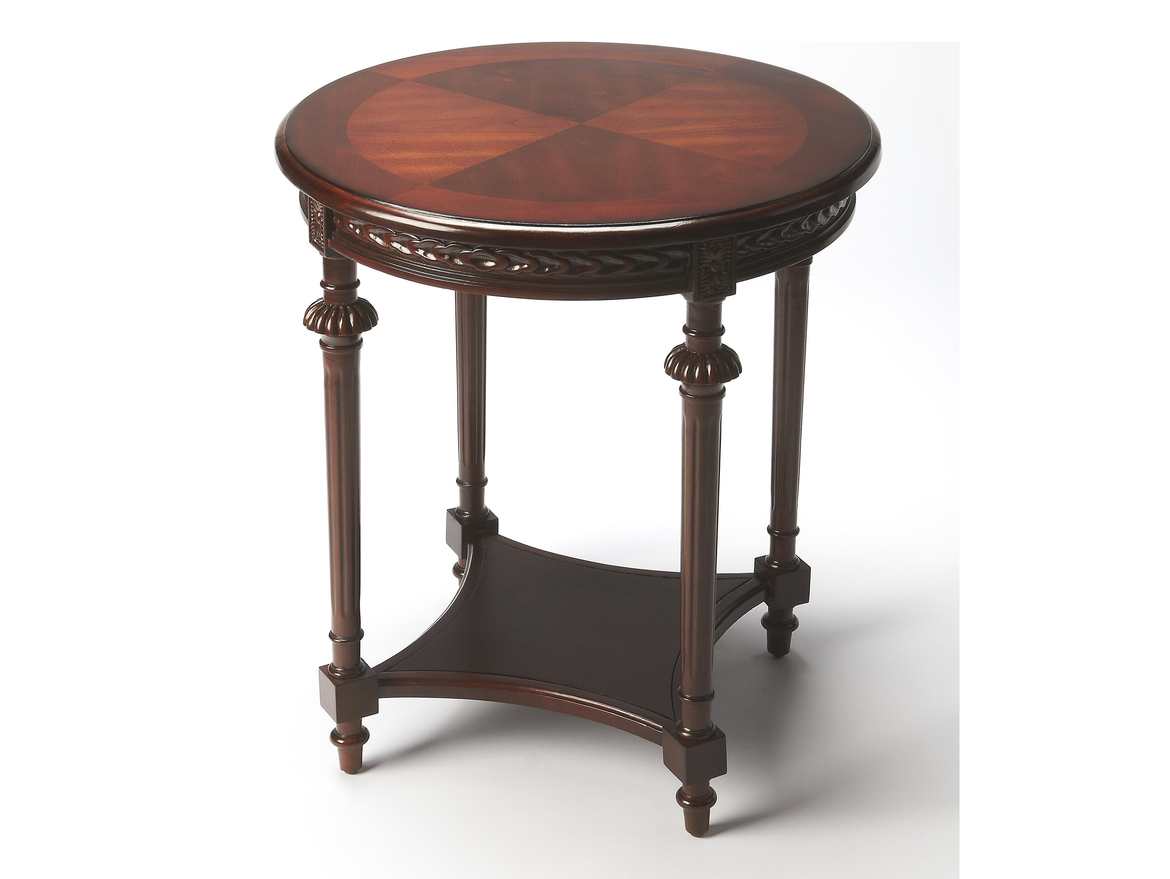 Butler Hellinger Round Wood Cherry End Table