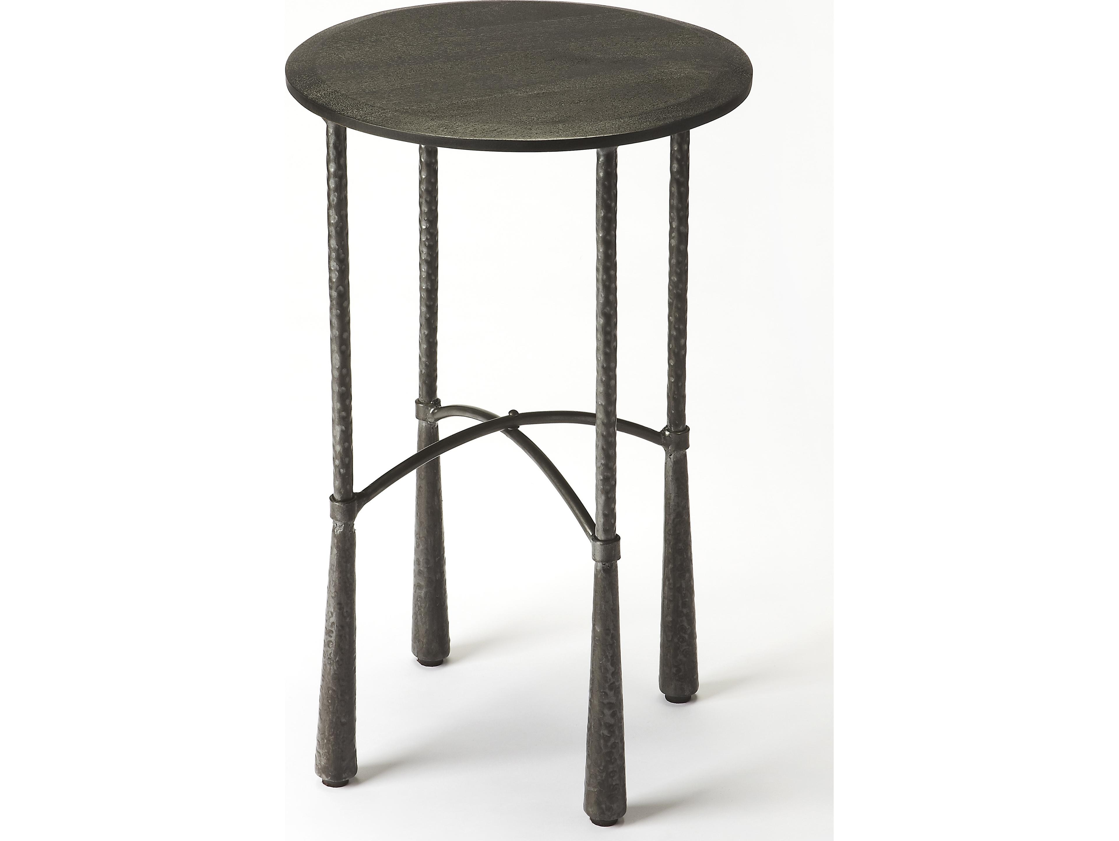Butler Bastion Round Wood Industrial Chic End Table