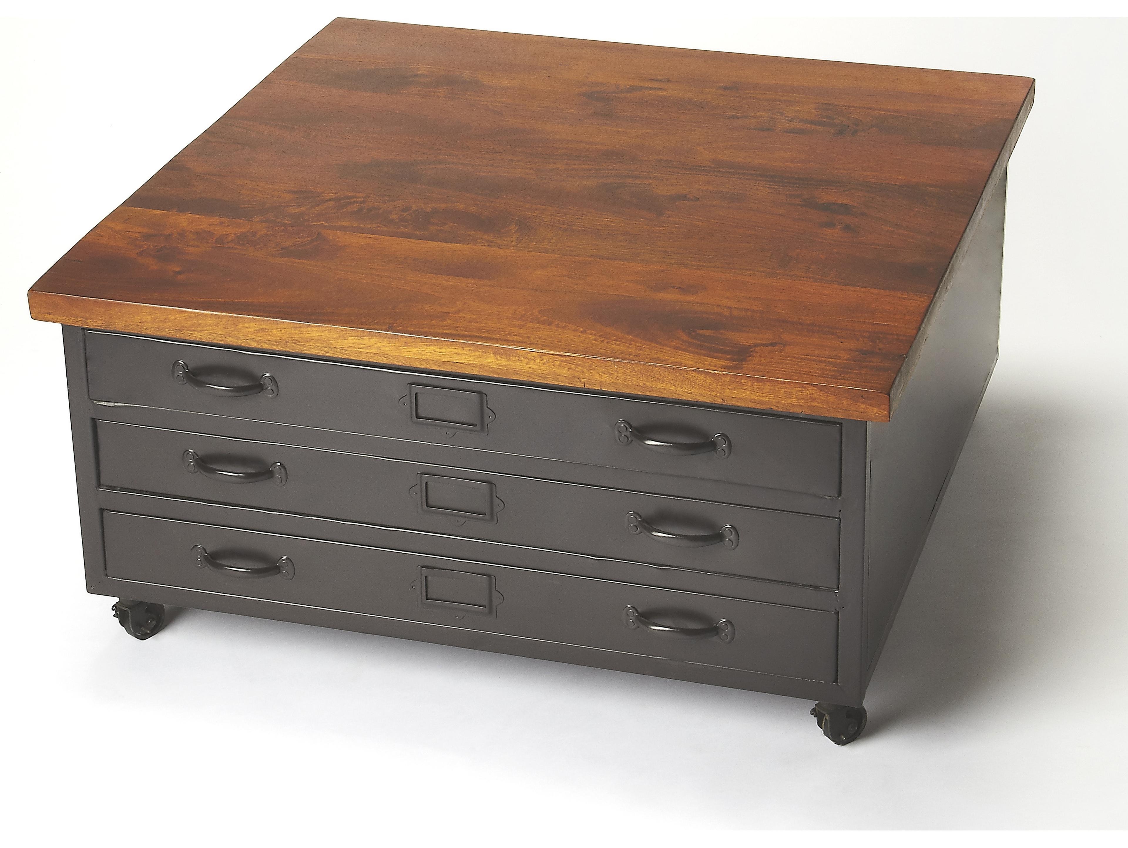 Butler Galvin Square Wood Industrial Chic Coffee Table