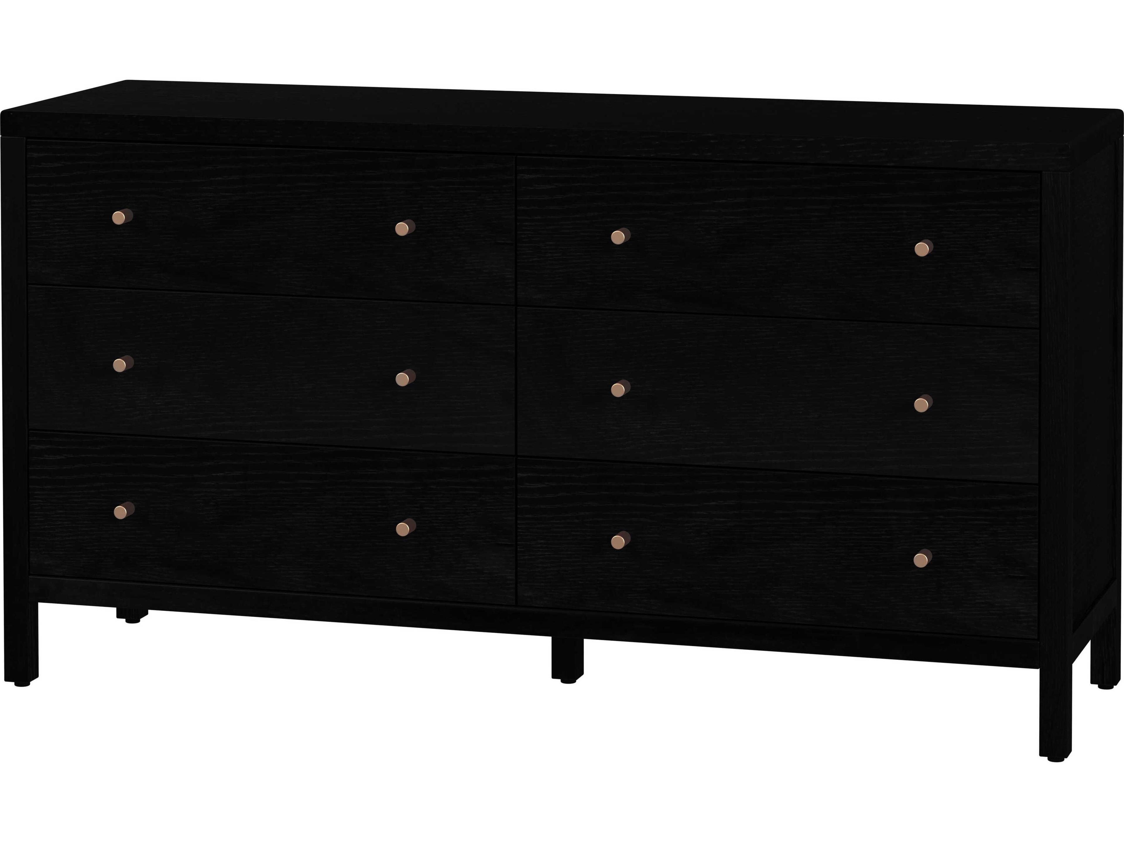 Butler Mendel 6-Drawers Oak Wood Double Dresser