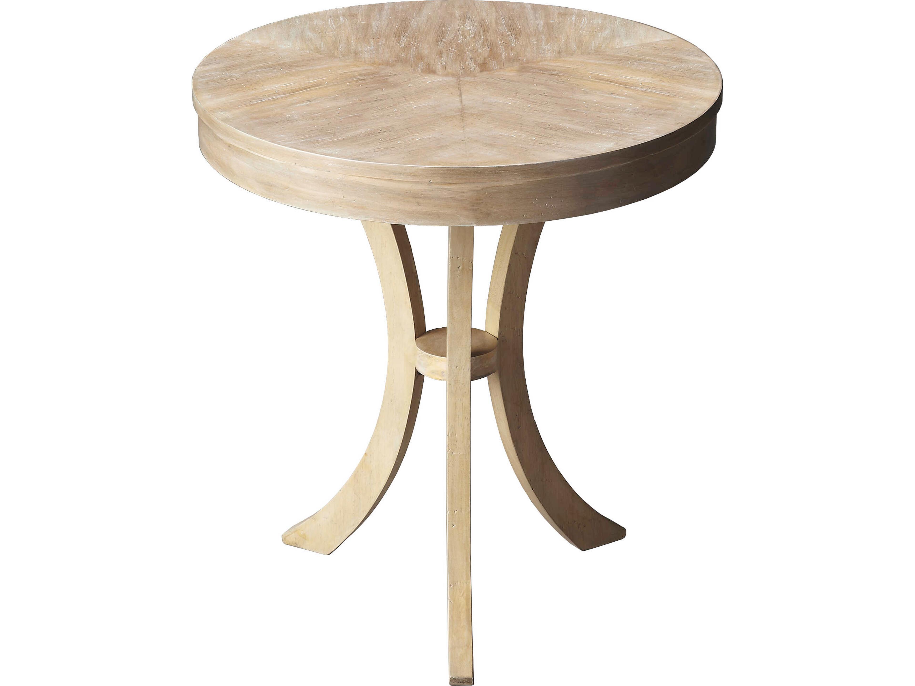 Butler Gerard Round Wood Gray End Table