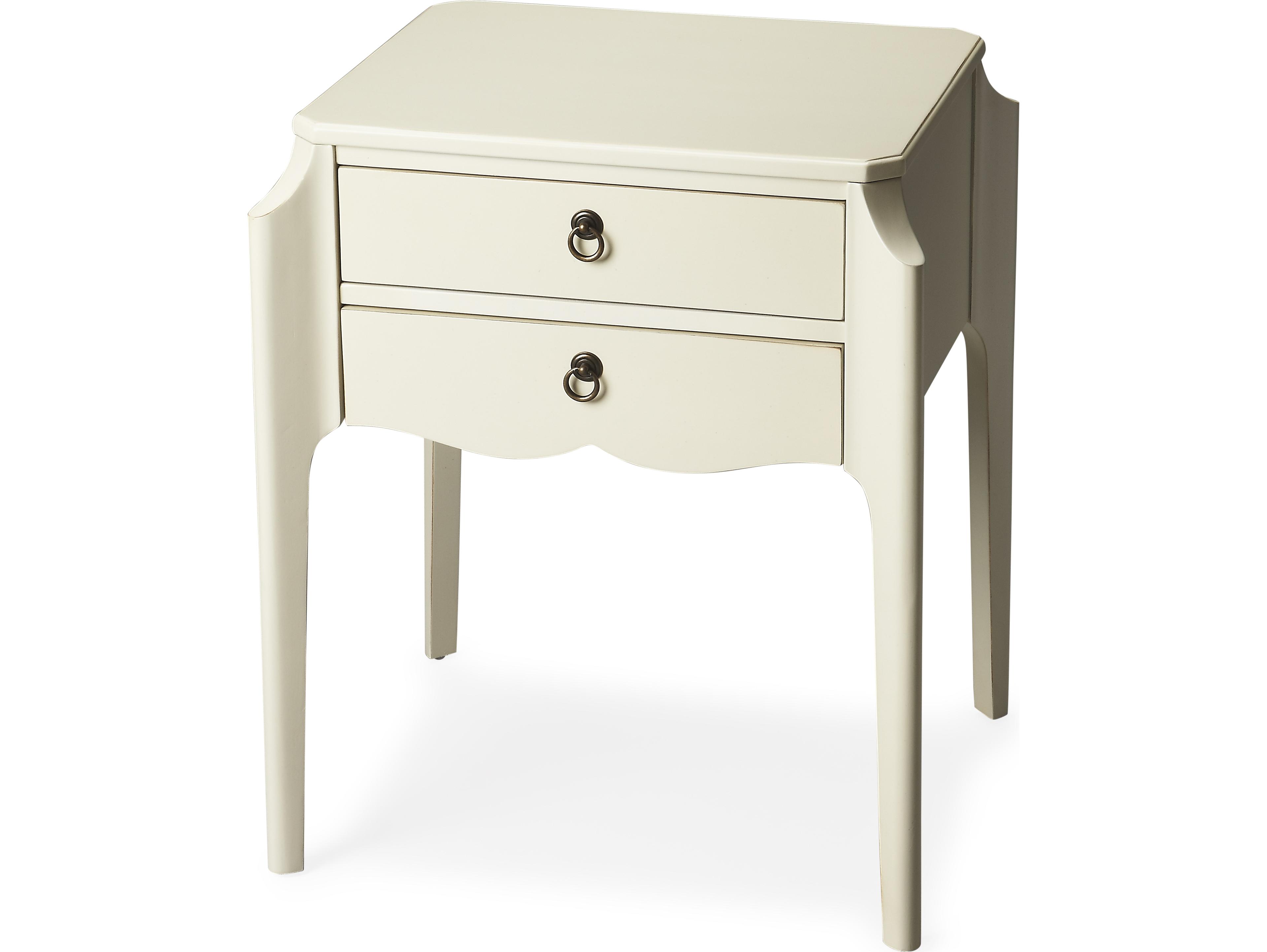 Butler Wilshire Rectangular Wood Smooth White End Table