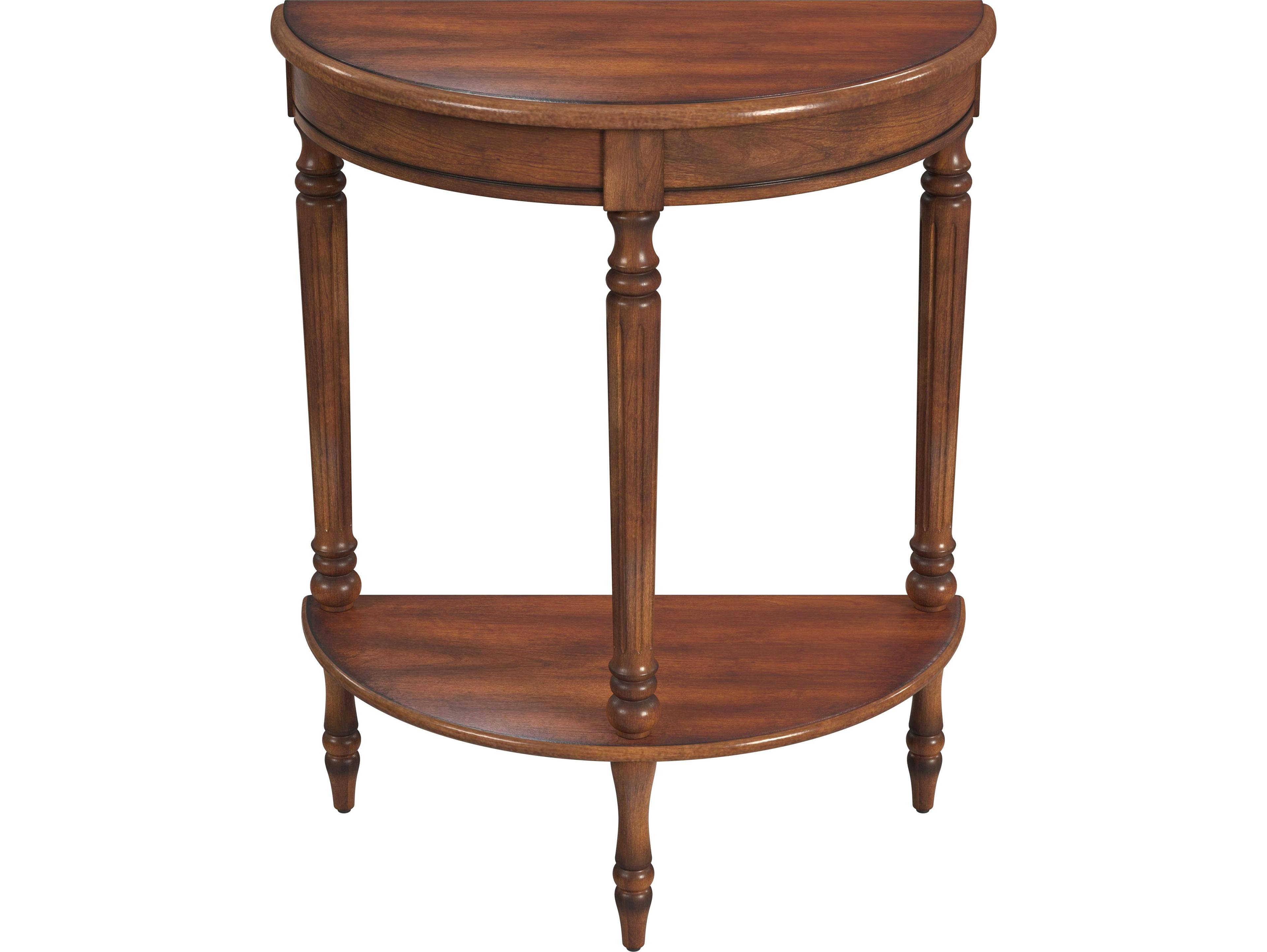 Butler Bellini Demilune Wood Antique Cherry Console Table