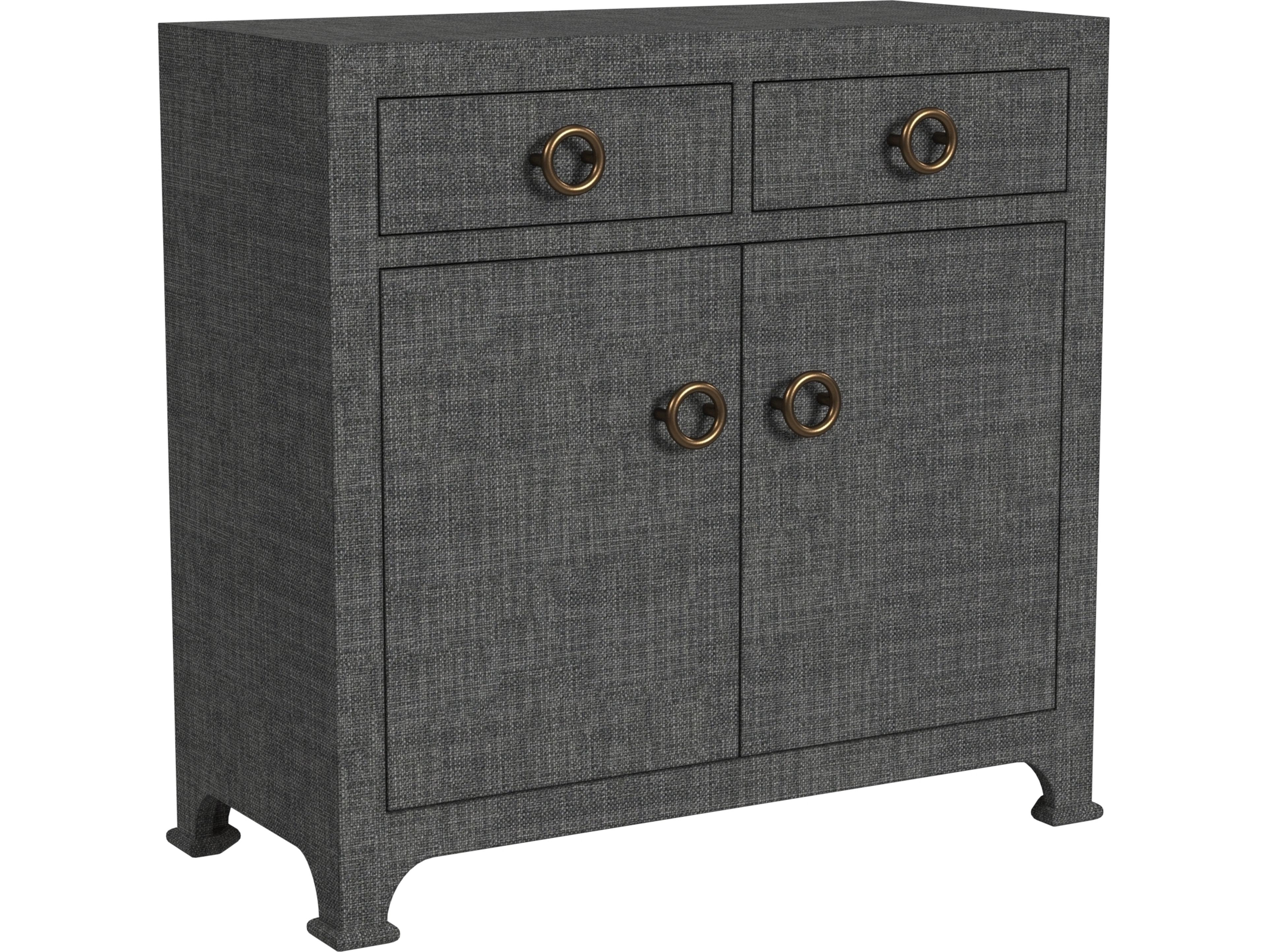 Butler Chatham Charcoal Raffia Gray Solid Wood Accent Cabinet