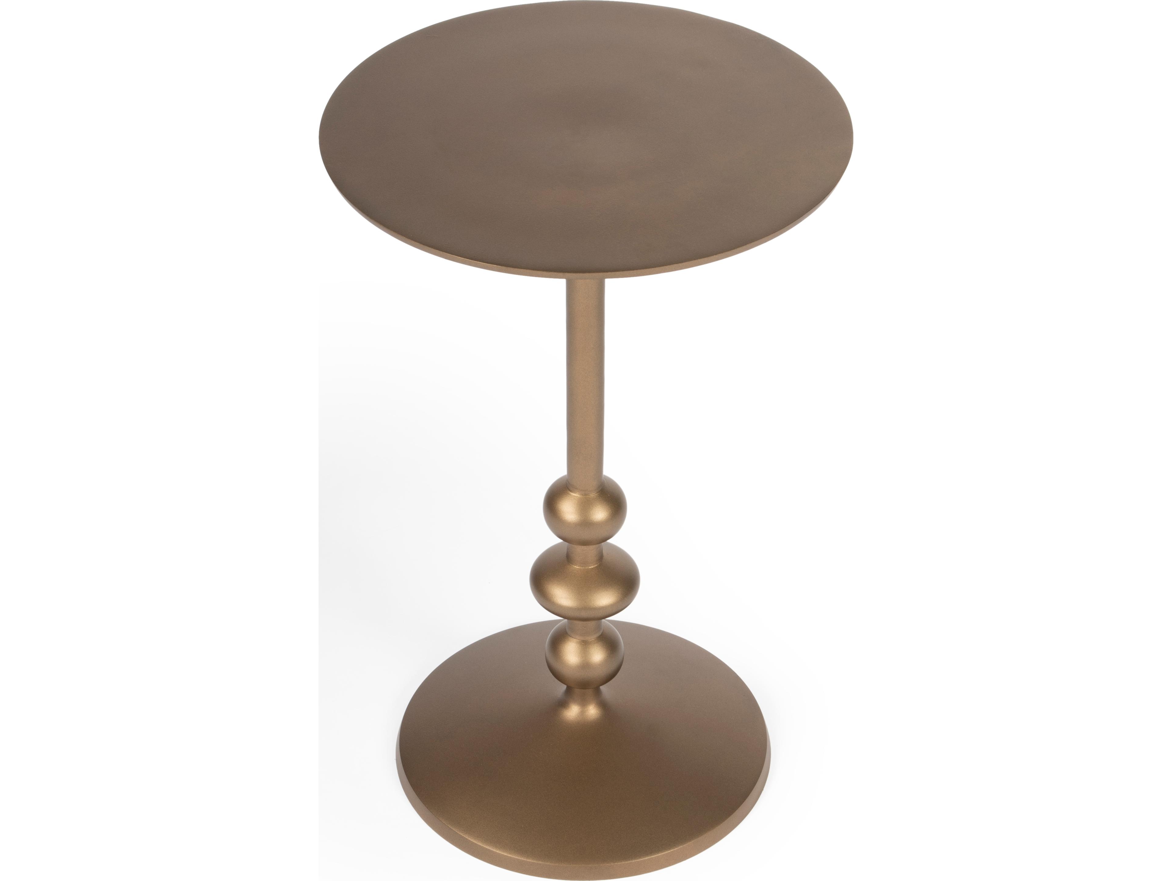 Butler Zora Round Metal Gold Powder End Table