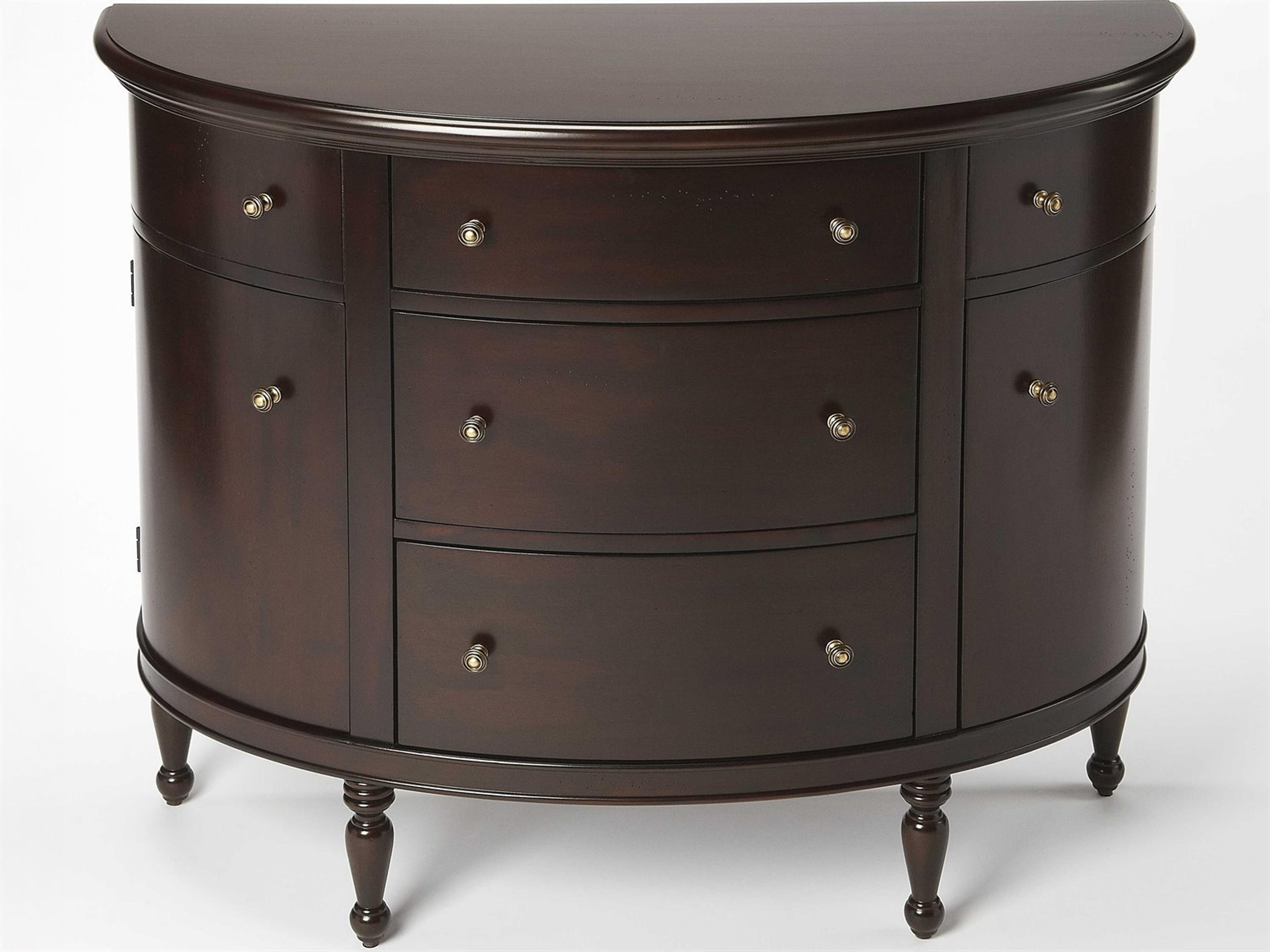 Butler Bedford Demilune Wood Dark Brown Console Table