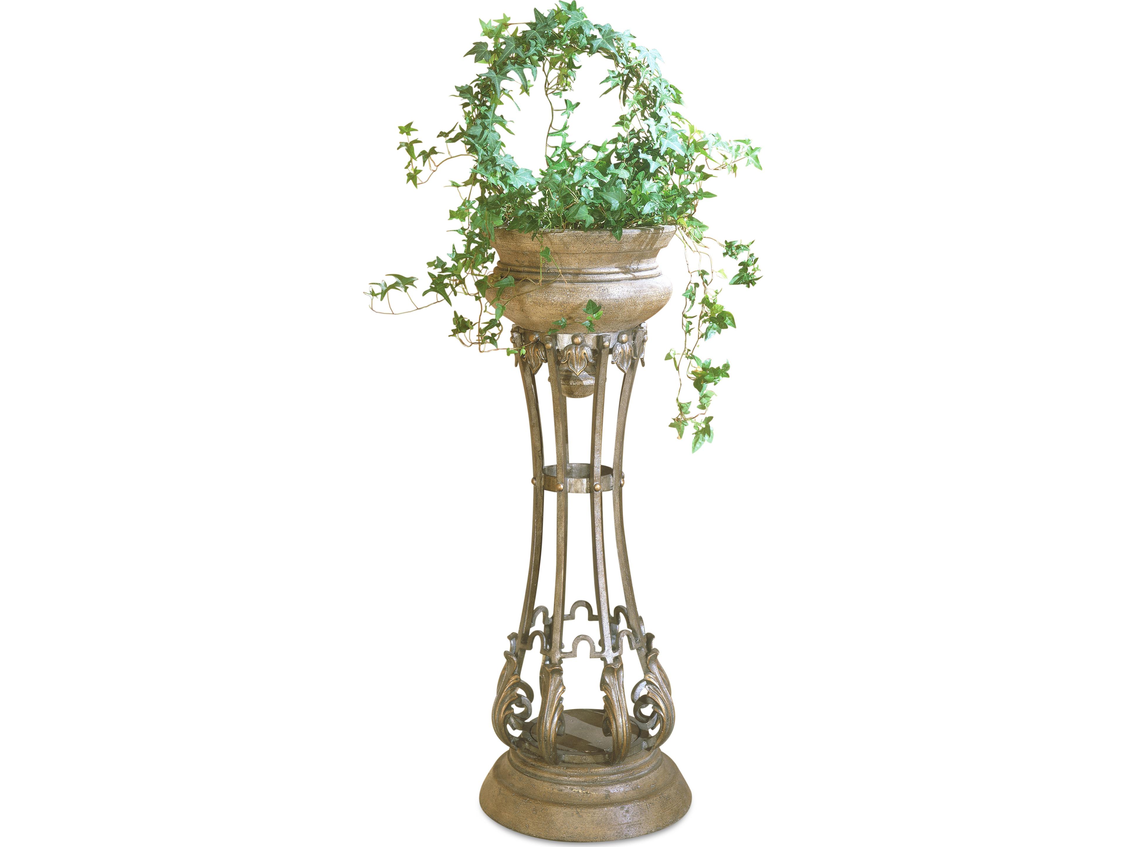 Butler Budapest Metal & Stone Decorative Pedestal Planter