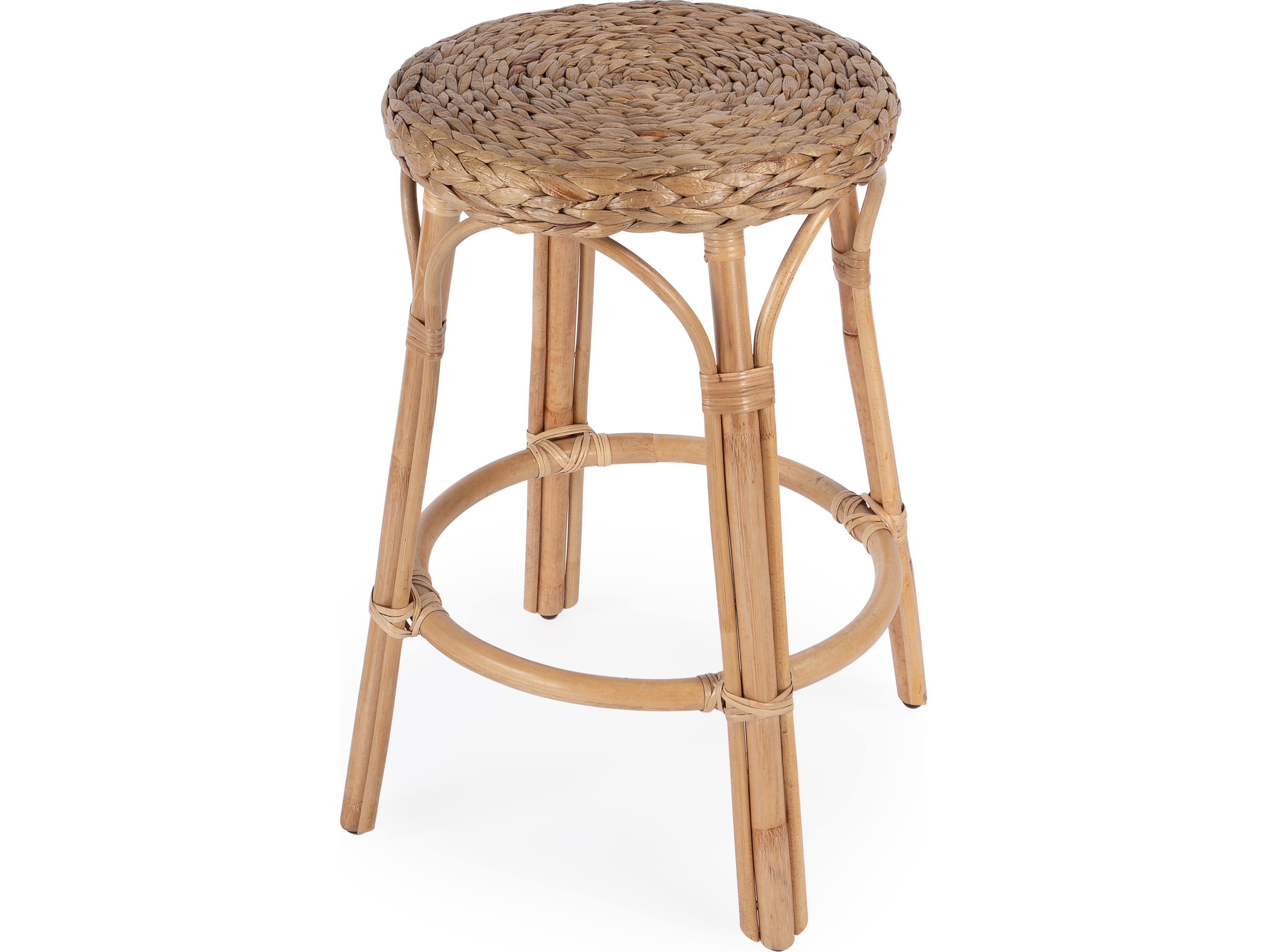 Butler Tobias Natural Hyacinth Brown Rattan Counter Stool