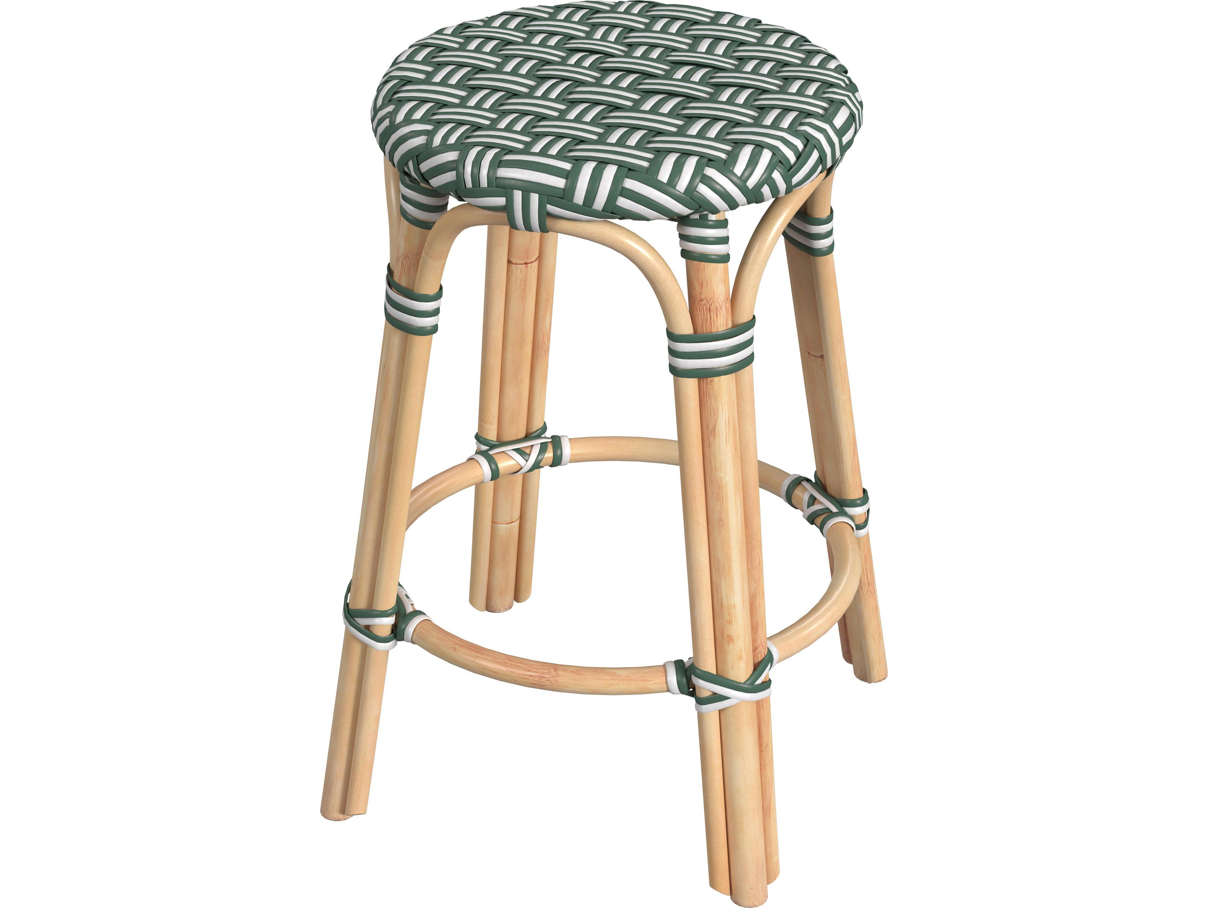 Butler Tobias Emerald Green Rattan Counter Stool