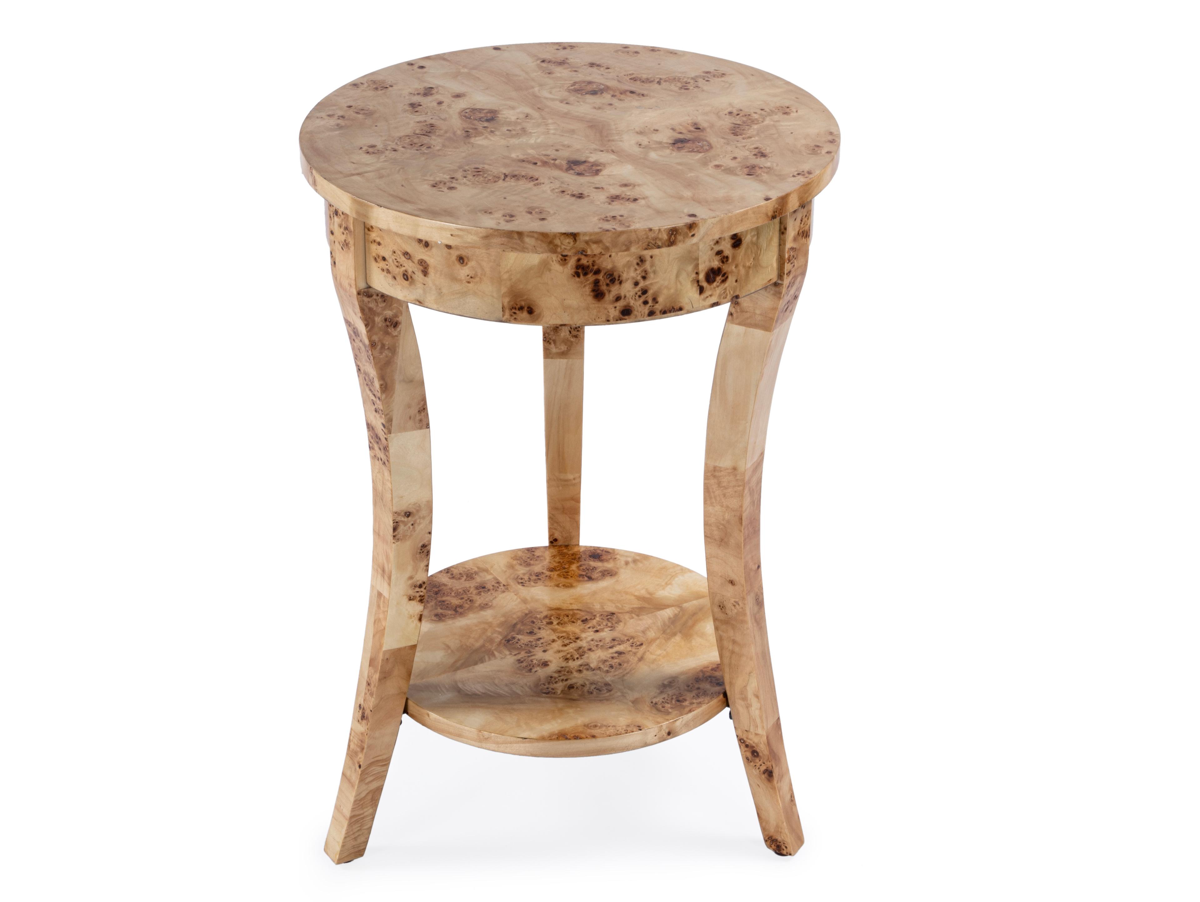 Holdin Round Wood Light Burl End Table