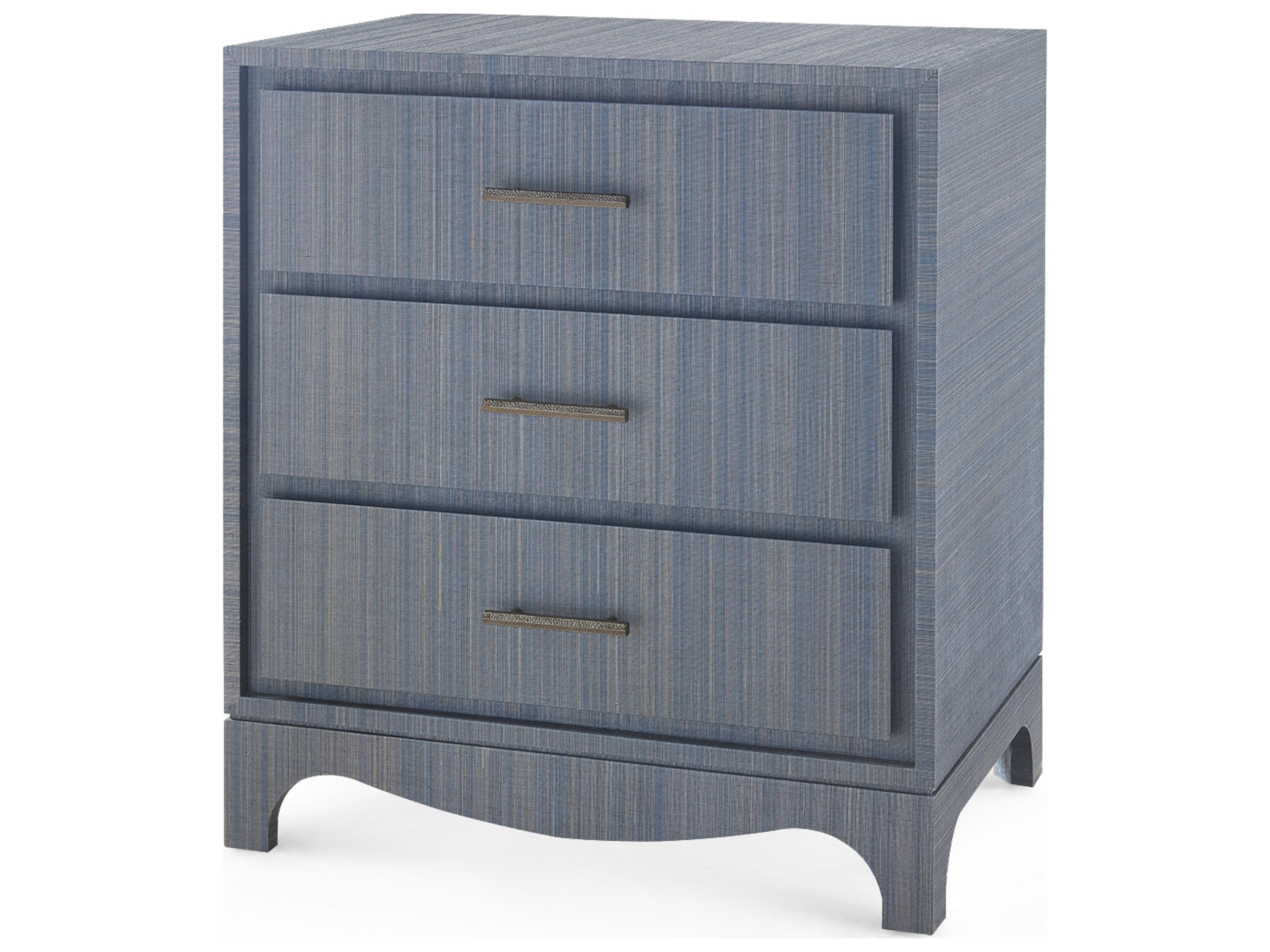 Villa & House Barrett 3-Drawers Blue Nightstand