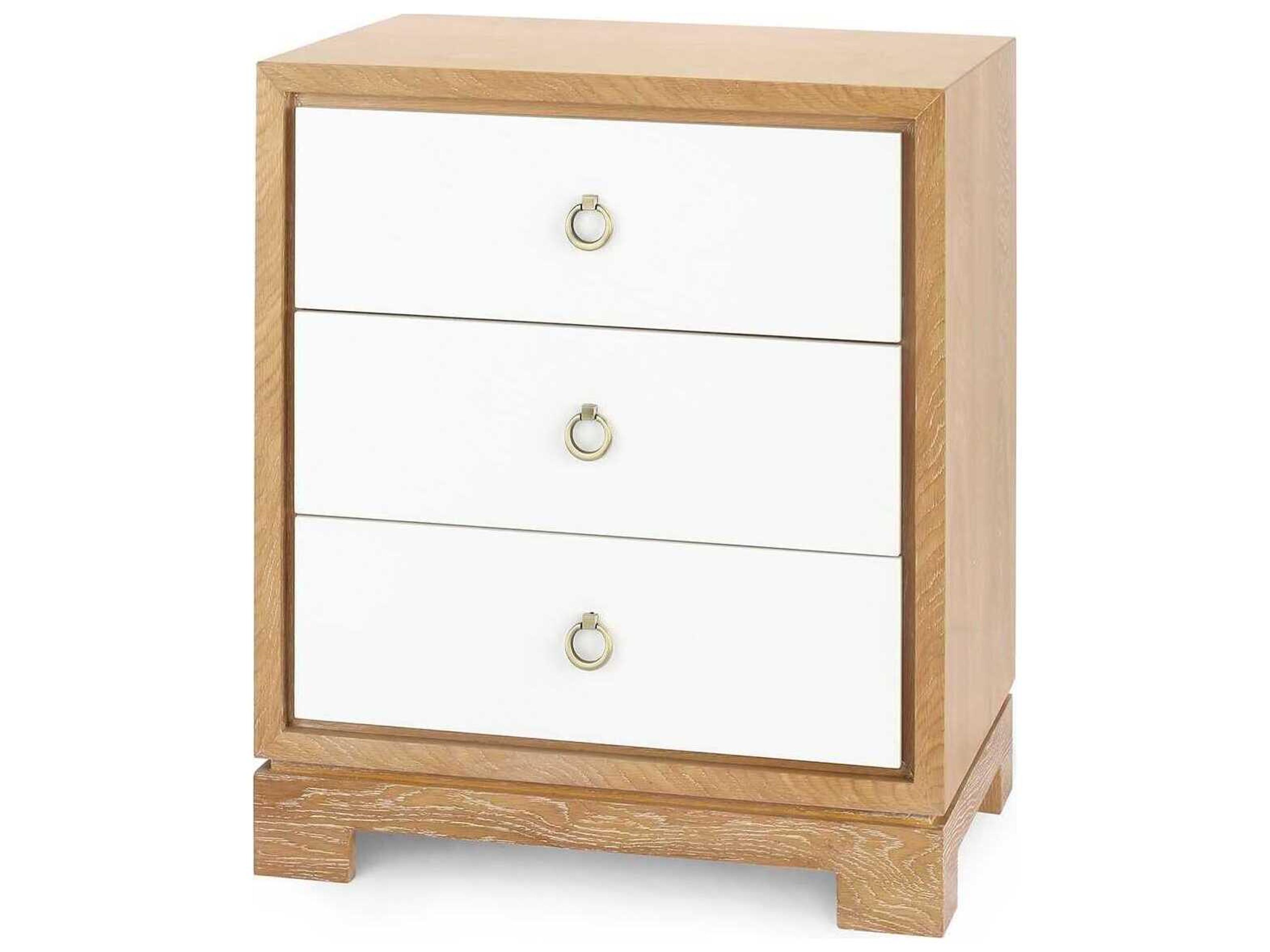 Villa & House 3-Drawers Natural Oak Wood Nightstand