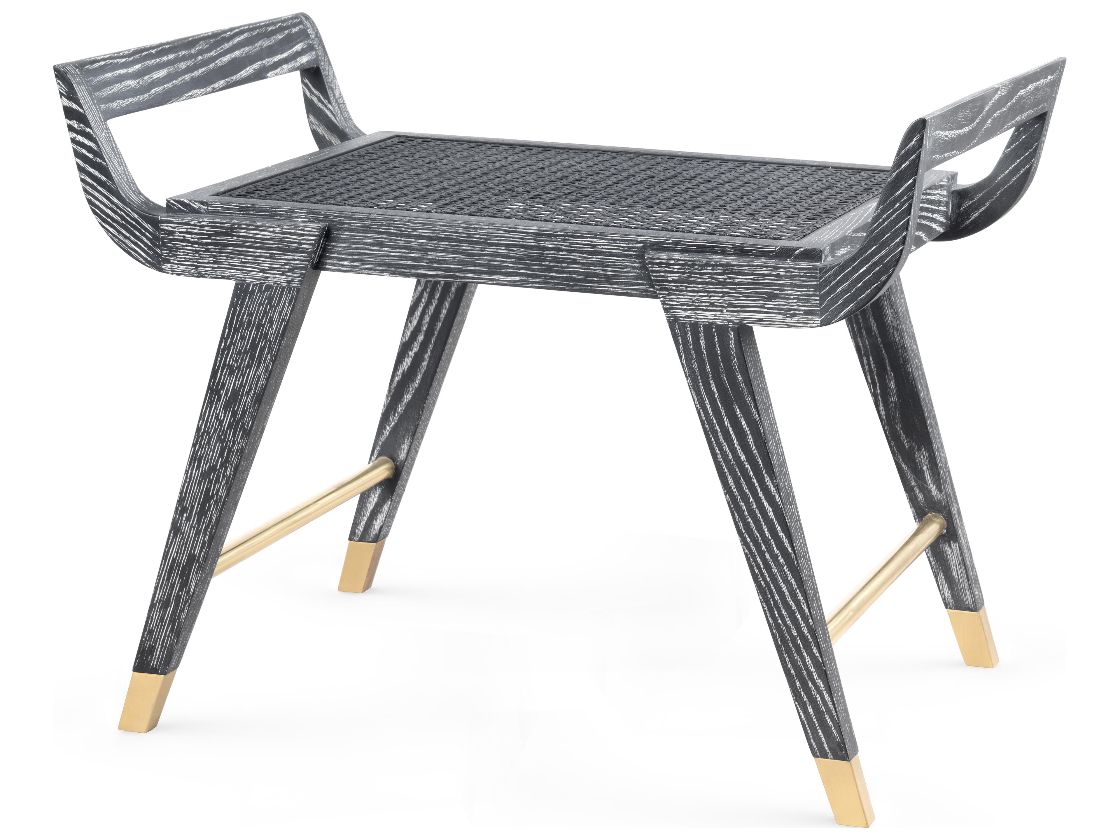 Villa & House Delon Carbon Black Gray Accent Stool