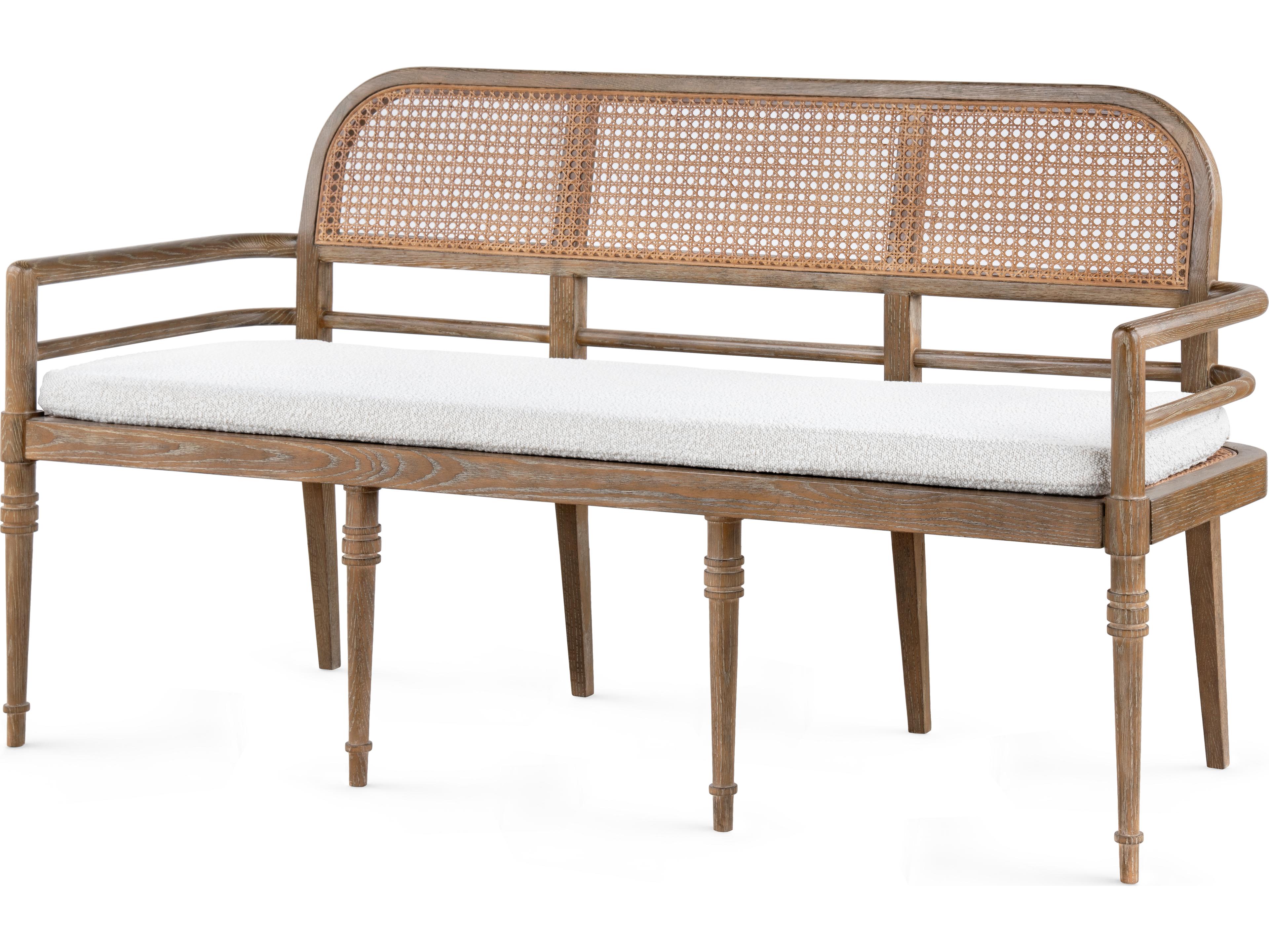 Villa & House Edda Driftwood Brown Upholstered Accent Bench