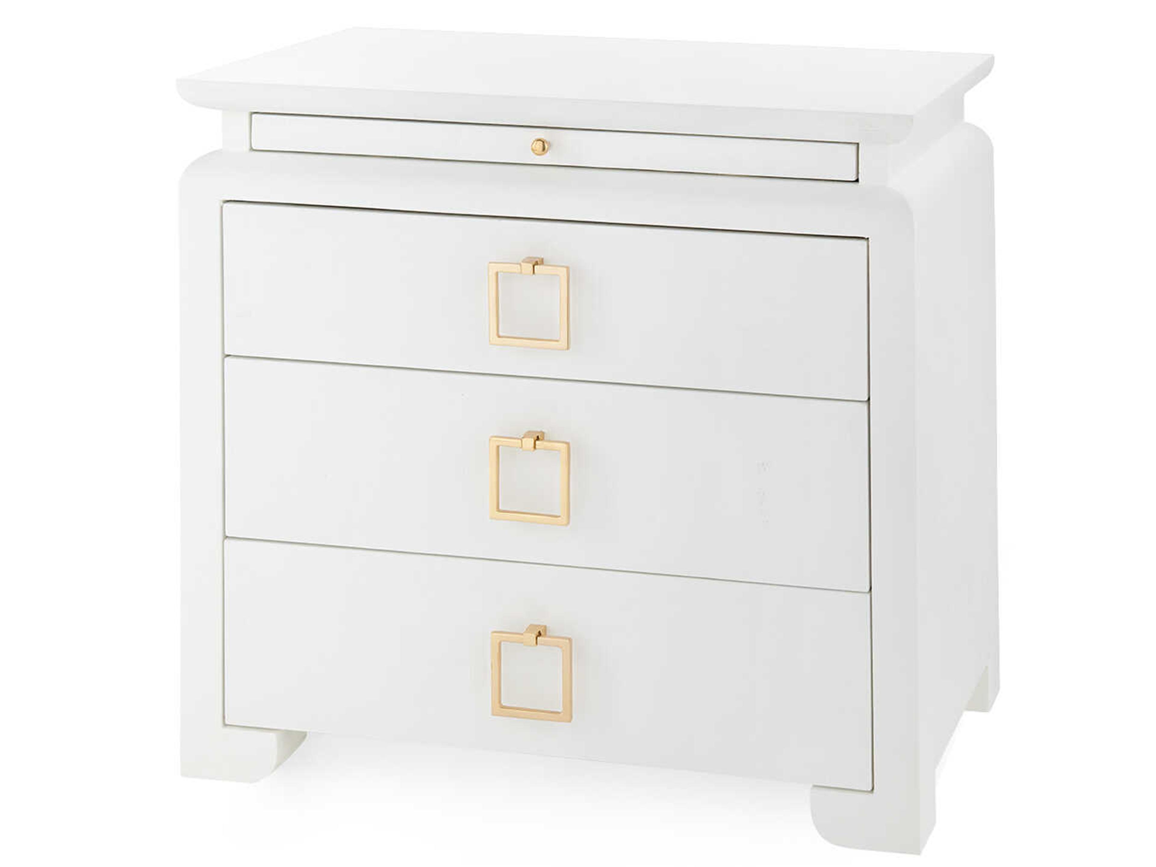 Villa & House 3-Drawers White Nightstand