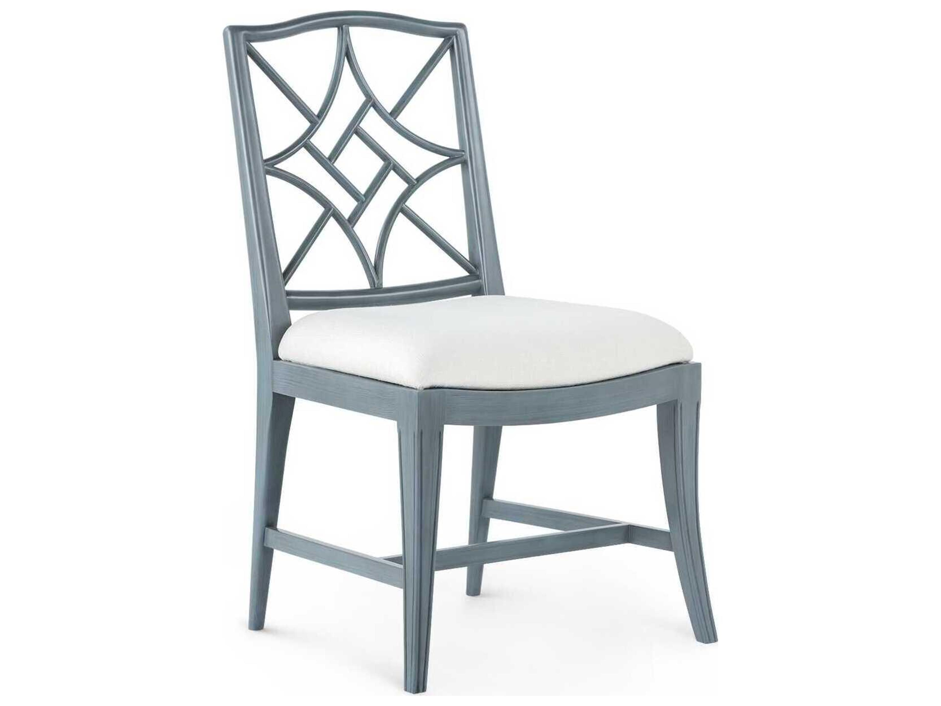 Villa & House Evelyn Rubberwood Blue Upholstered Armless Dining Chair