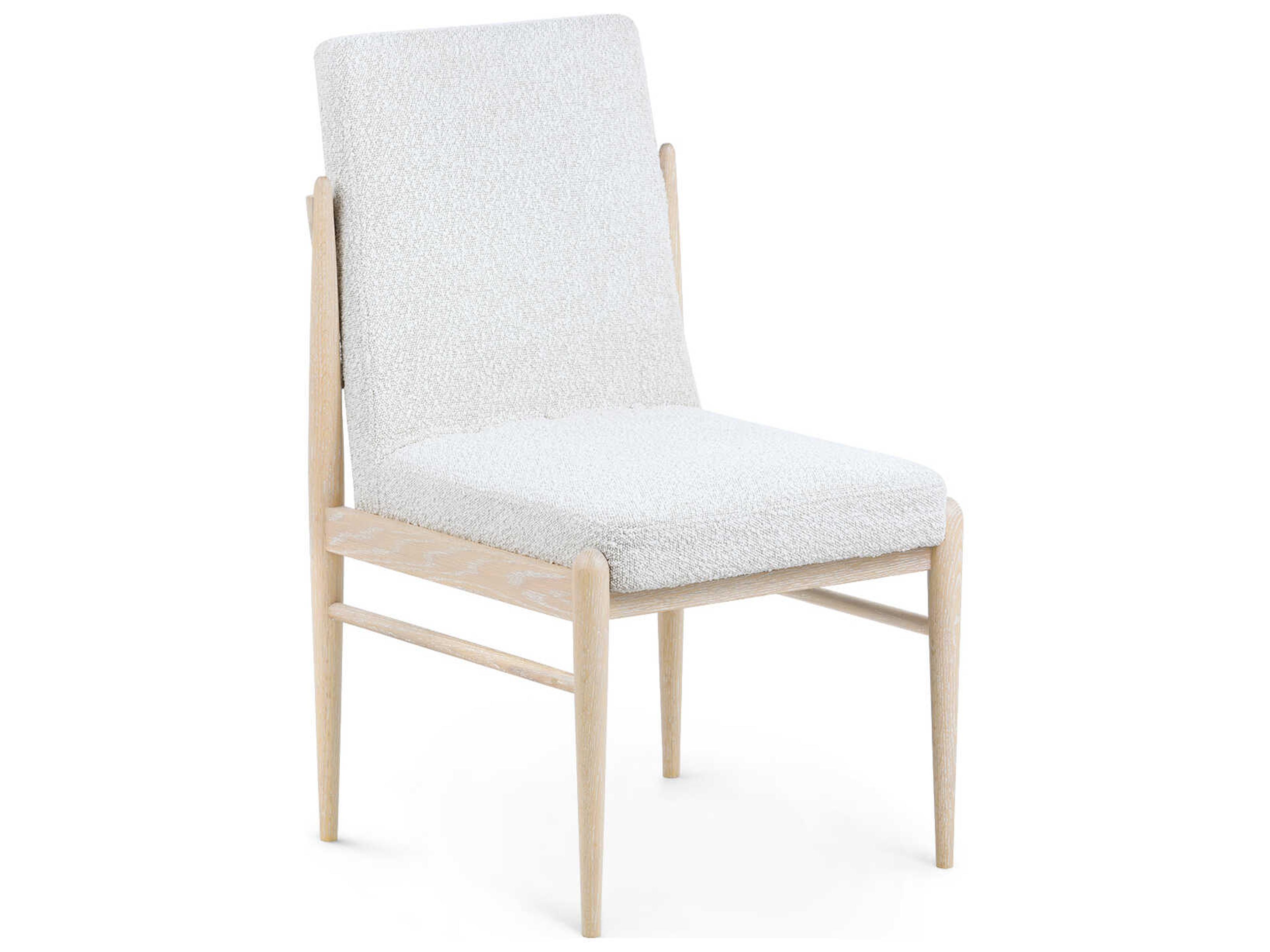 Villa & House Everett Oak Wood Beige Upholstered Armless Dining Chair