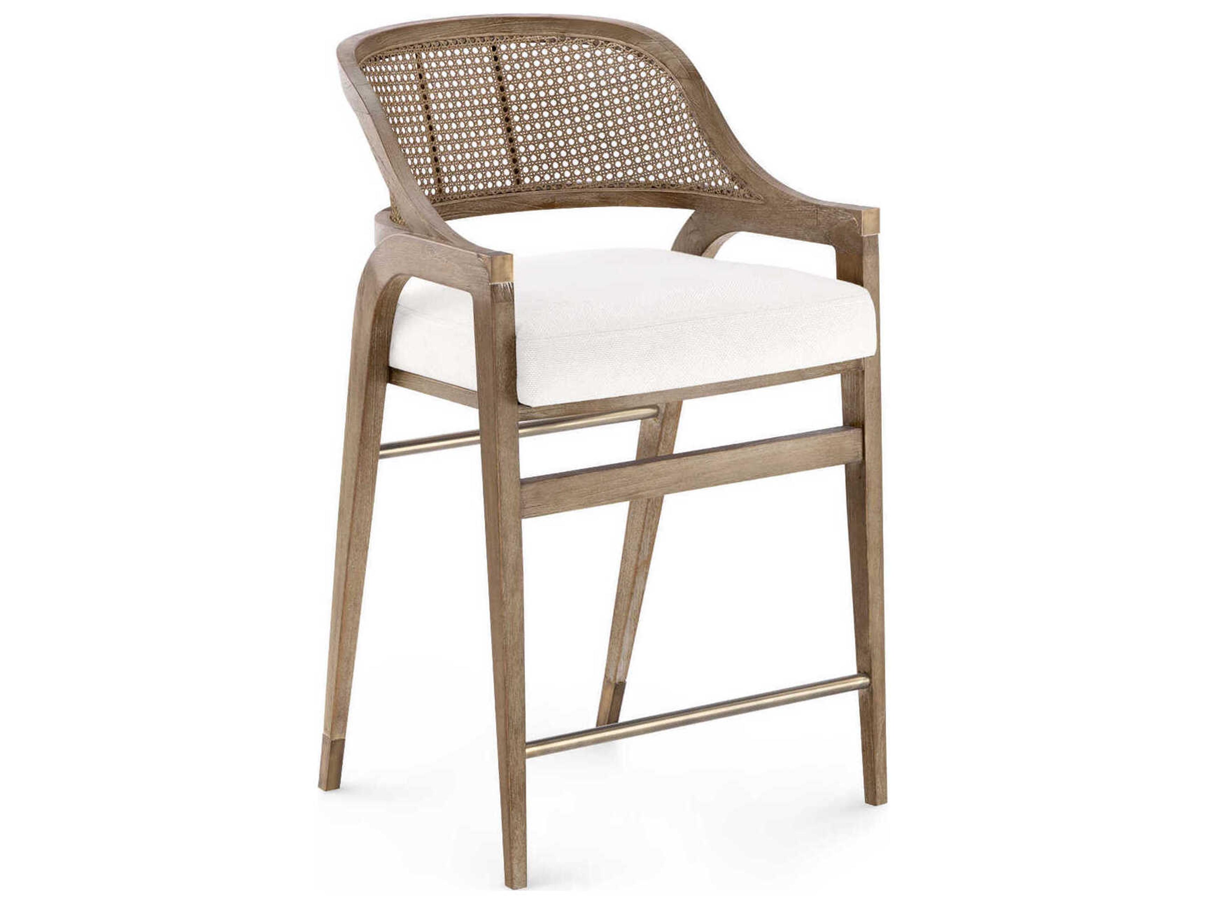 Villa & House Upholstered Mahogany Wood Driftwood Counter Stool