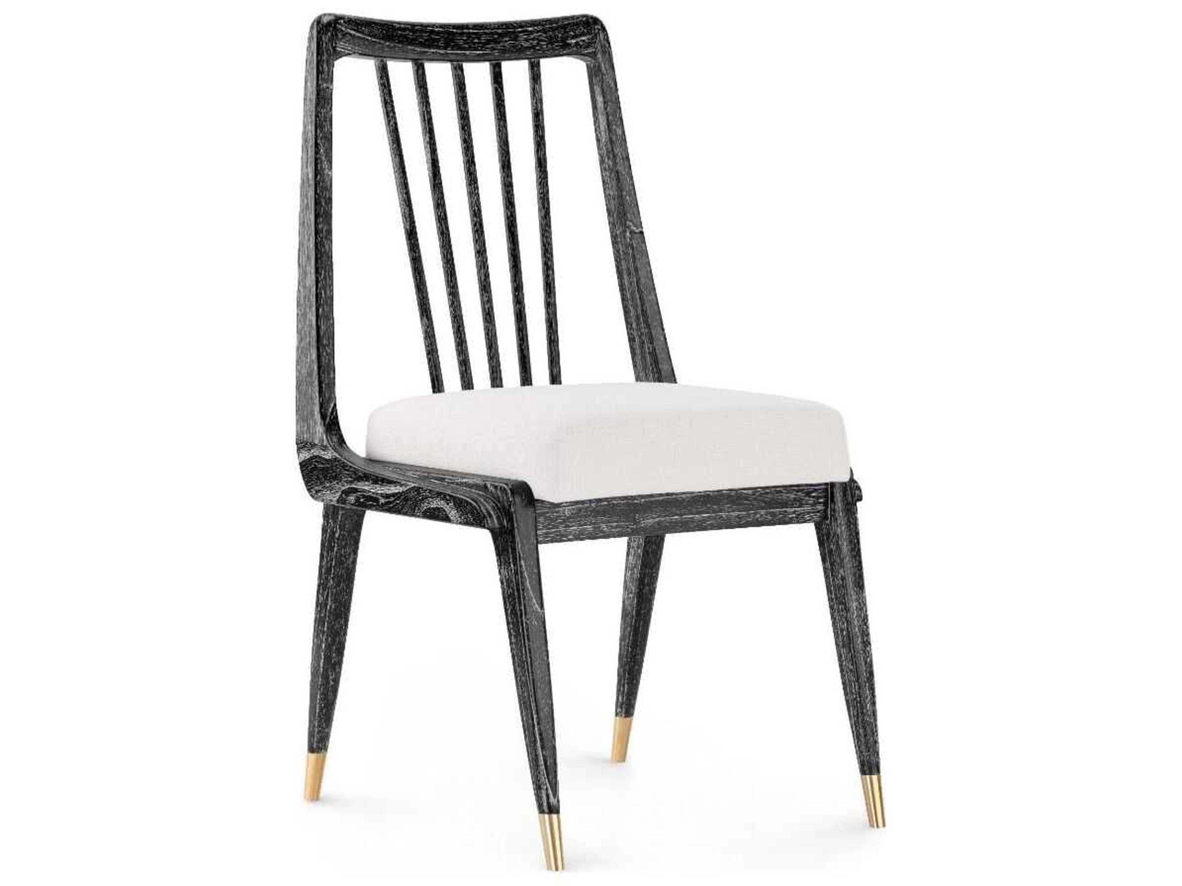 Villa & House Fiona Mahogany Wood Black Upholstered Armless Dining Chair