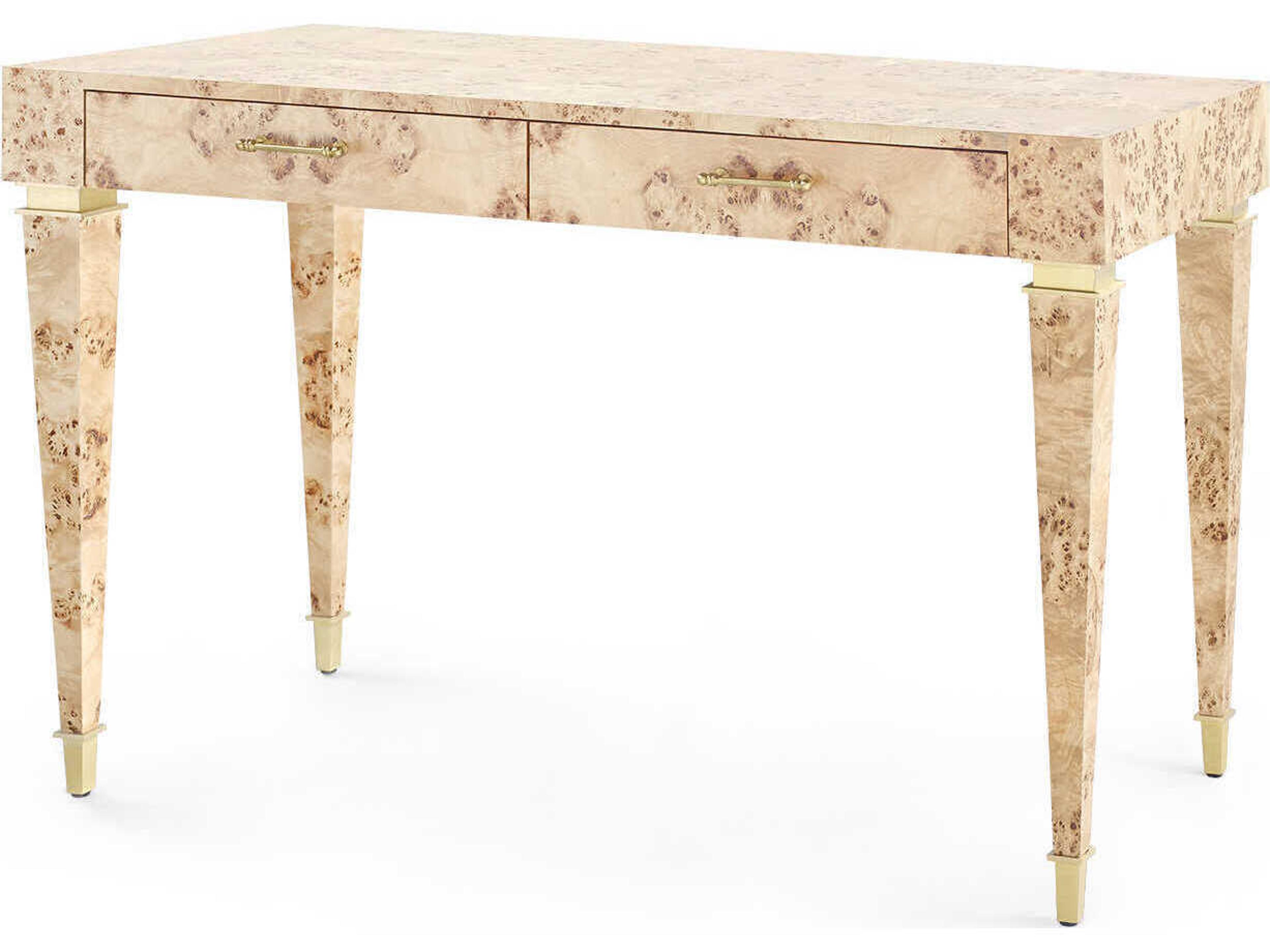 Villa & House Burl Gold Oak Wood Writing Desk