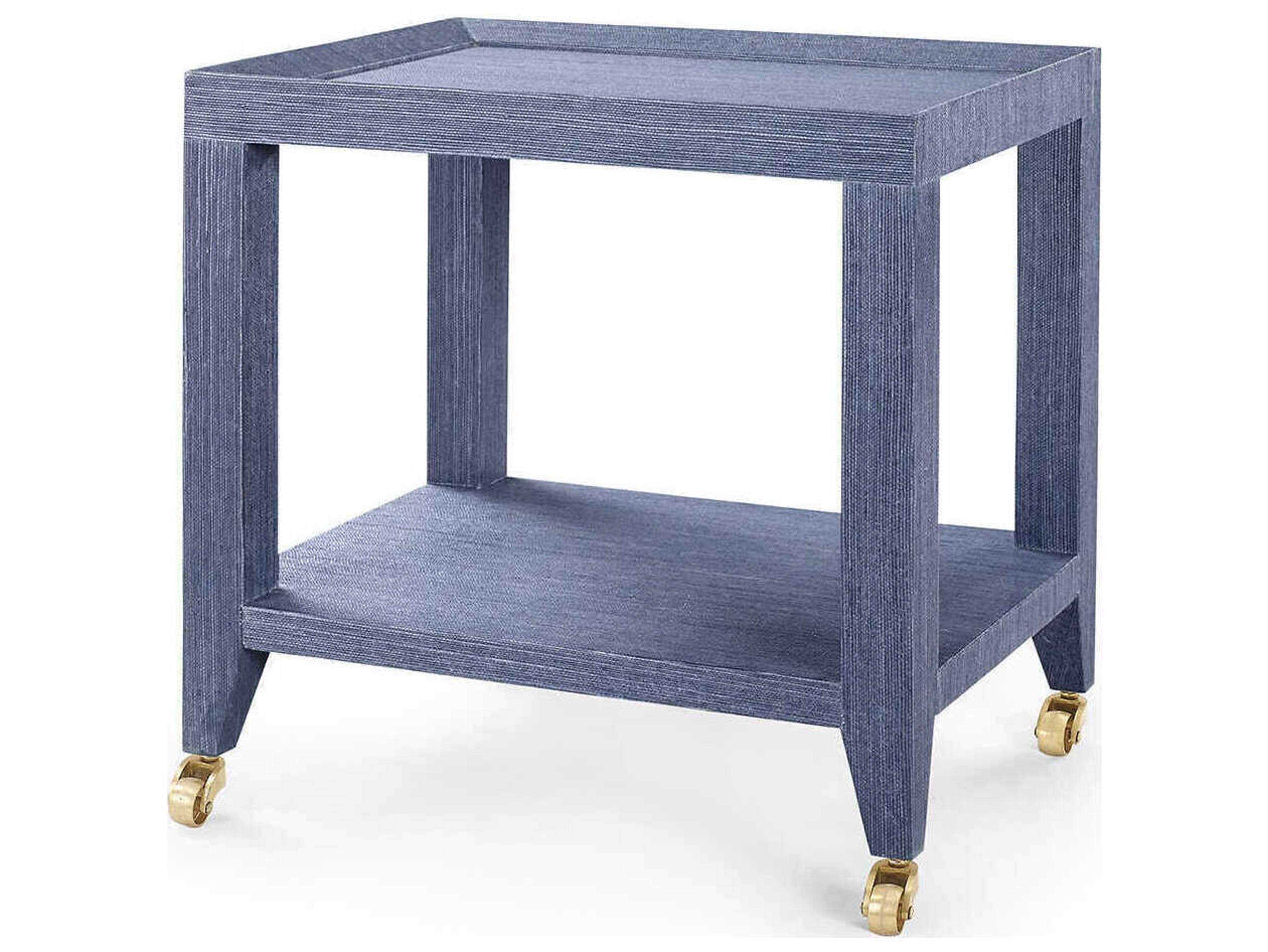 Villa & House Rectangular Wood Navy Blue End Table