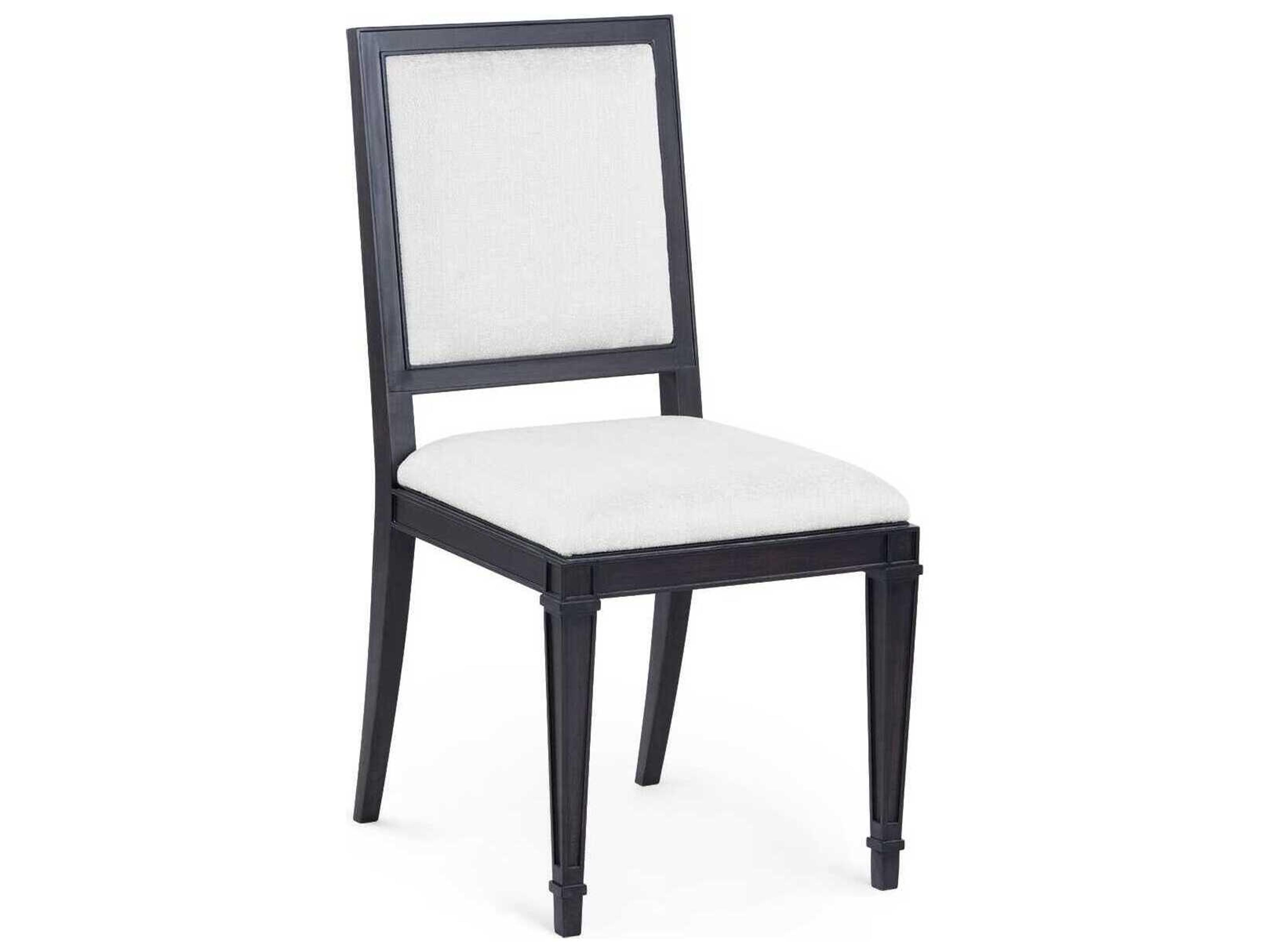 Villa & House Jackson Rubberwood Black Upholstered Armless Dining Chair