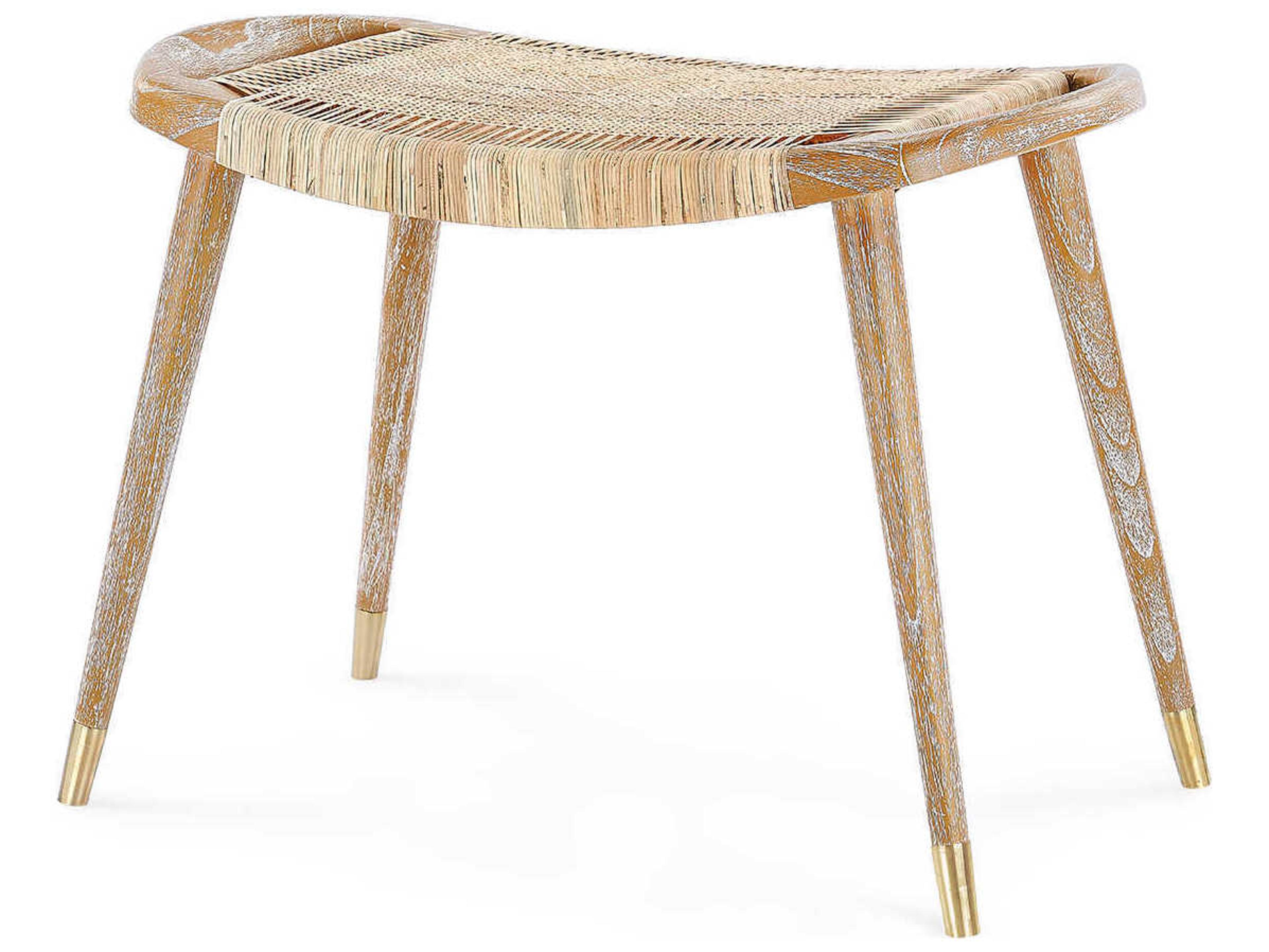 Villa & House Natural Brown Gold Accent Stool