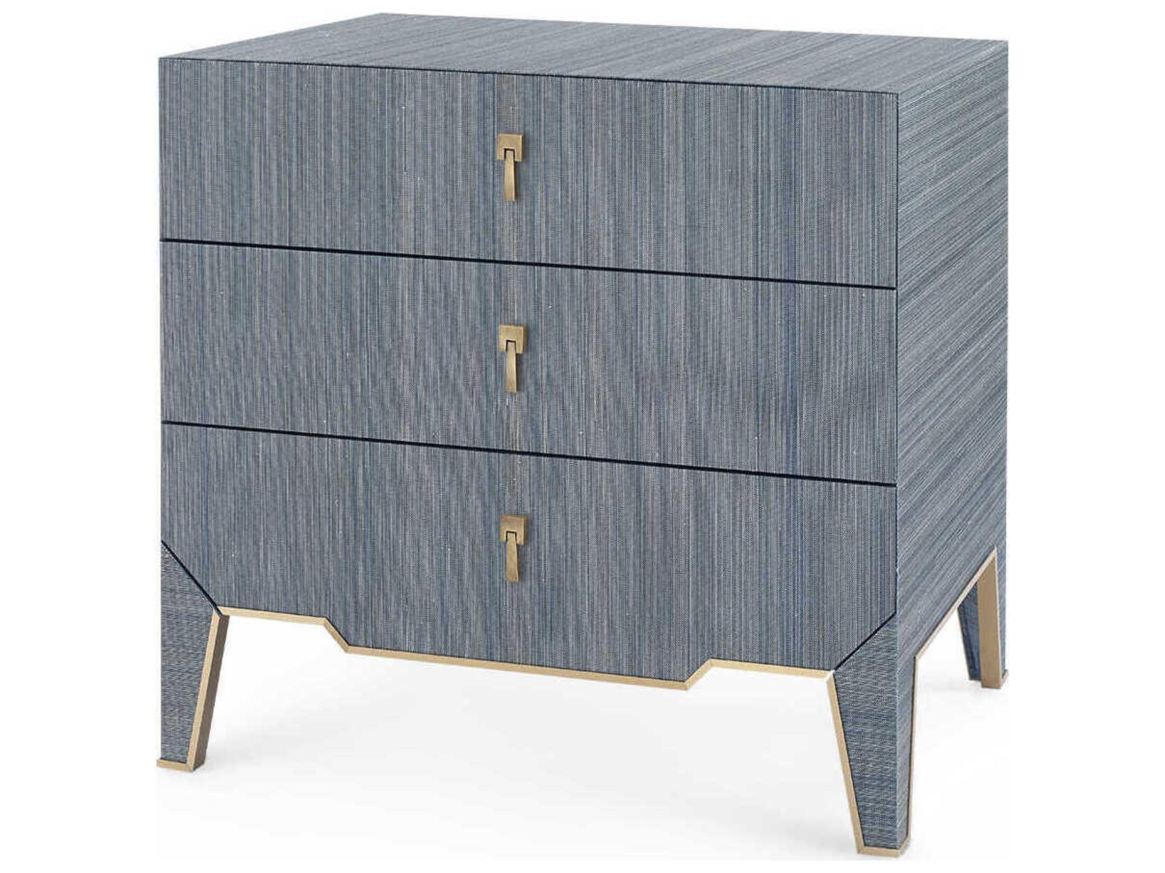 Villa & House 3-Drawers Gold Nightstand
