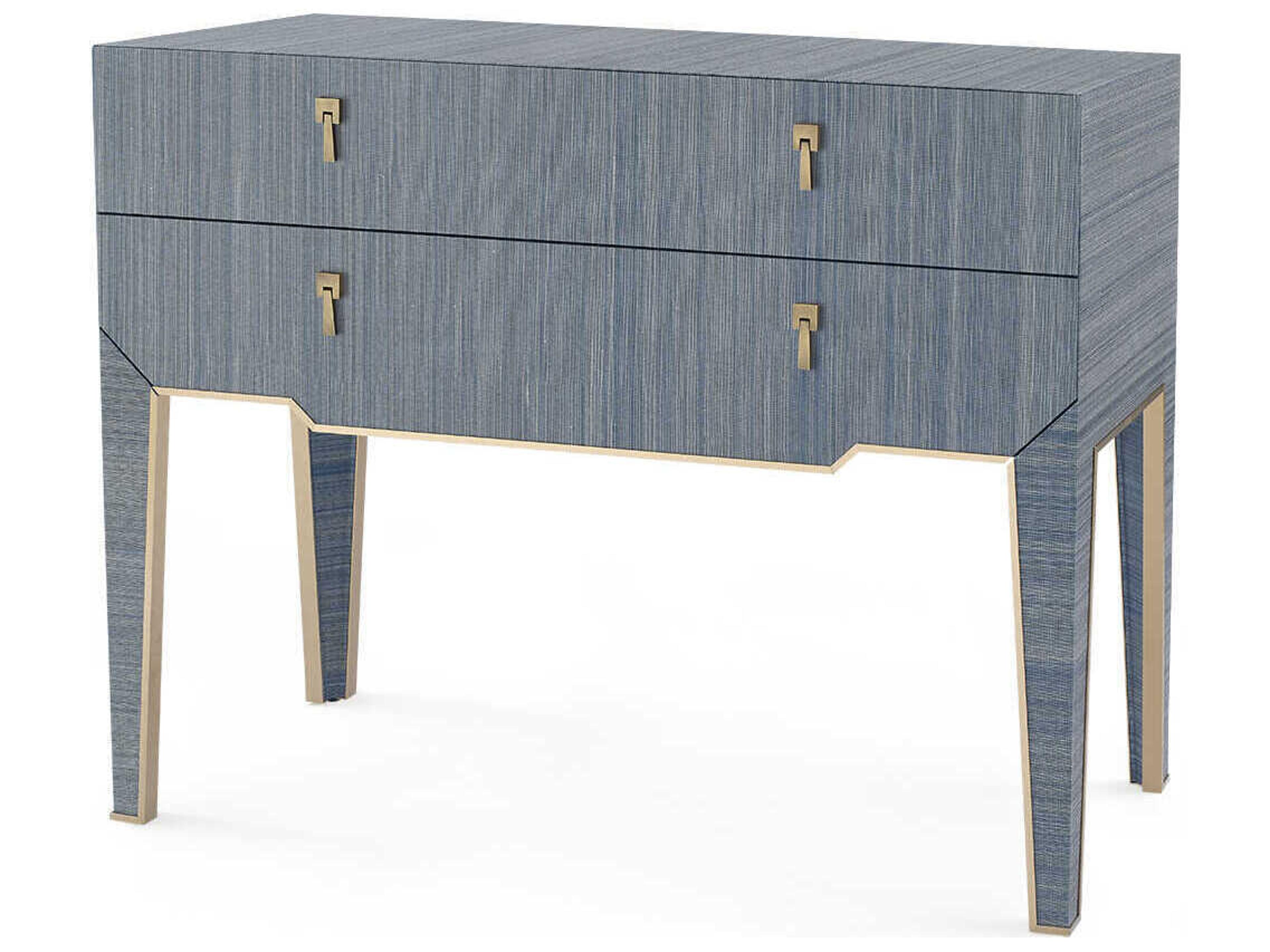Villa & House Rectangular Wood Colonial Blue Shimmer Console Table