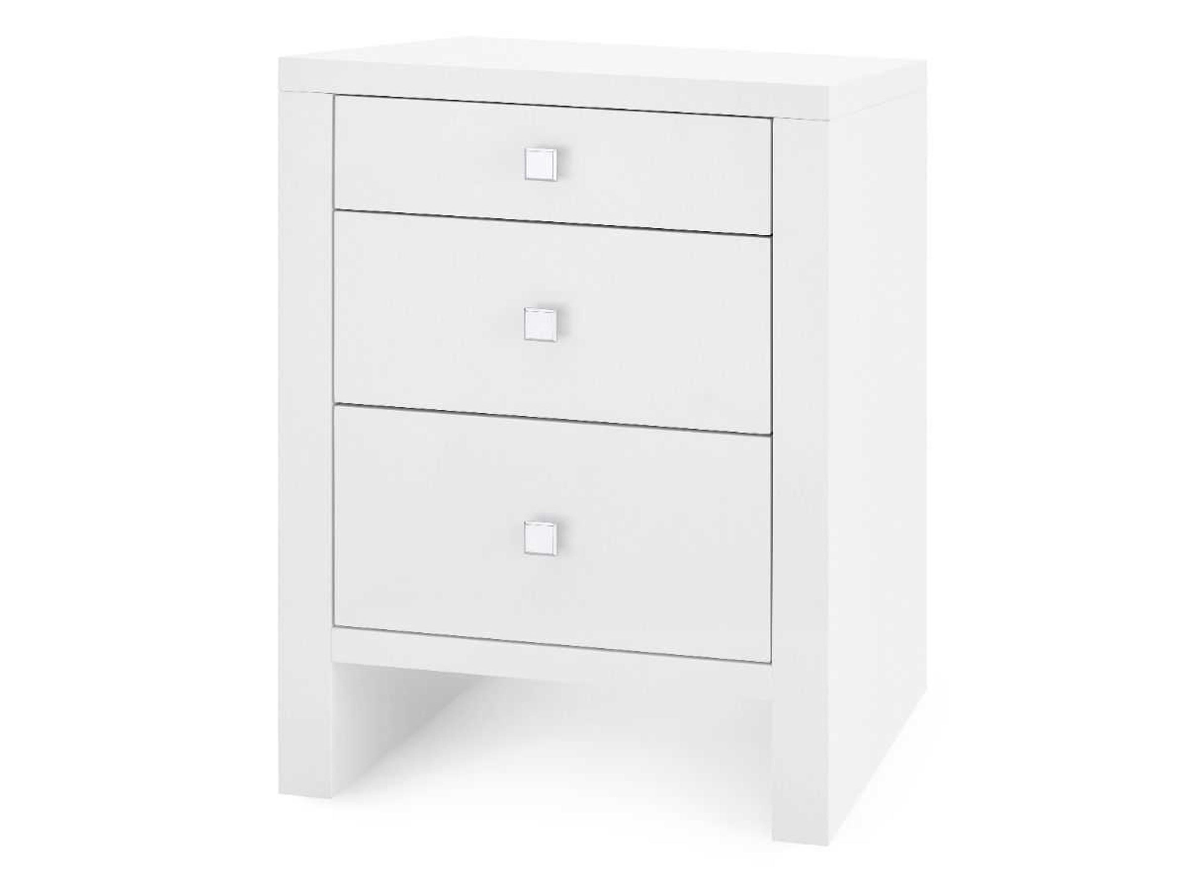 Villa & House Morgan 3 - Drawer Rectangular Wood Chiffon White End Table