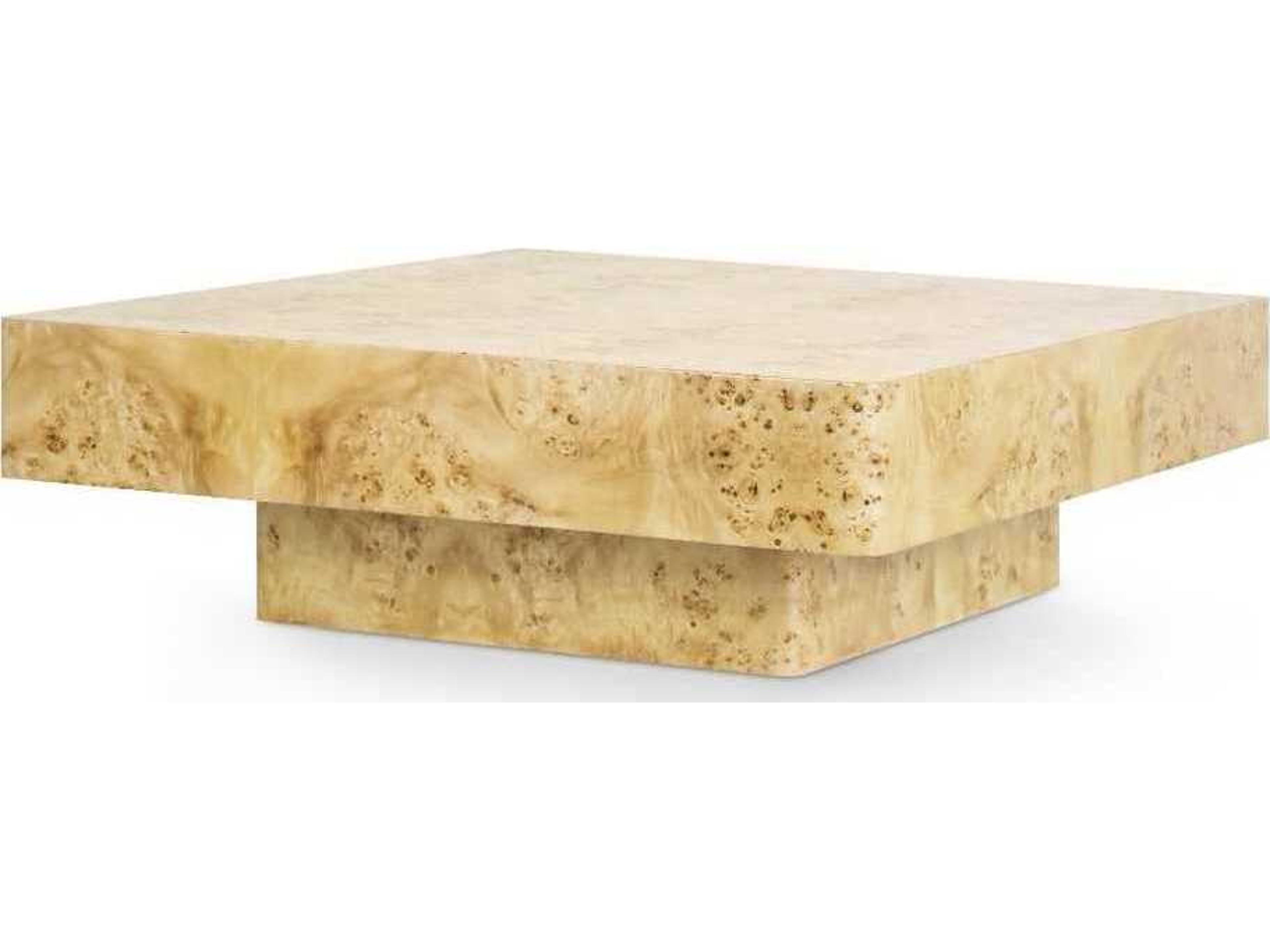 Villa & House Norma Square Wood Burl Coffee Table