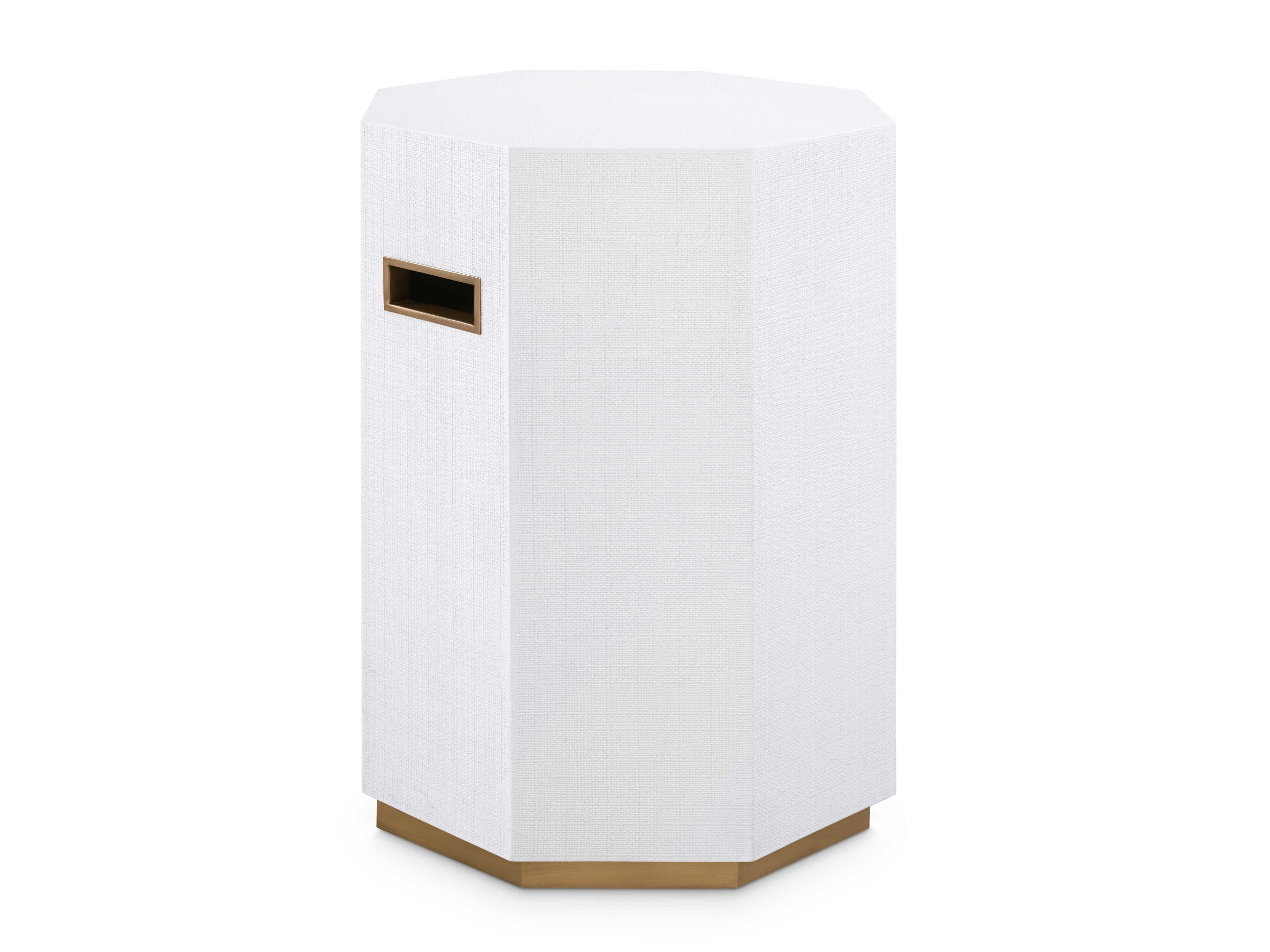 Villa & House Octagon Vanilla Fabric End Table