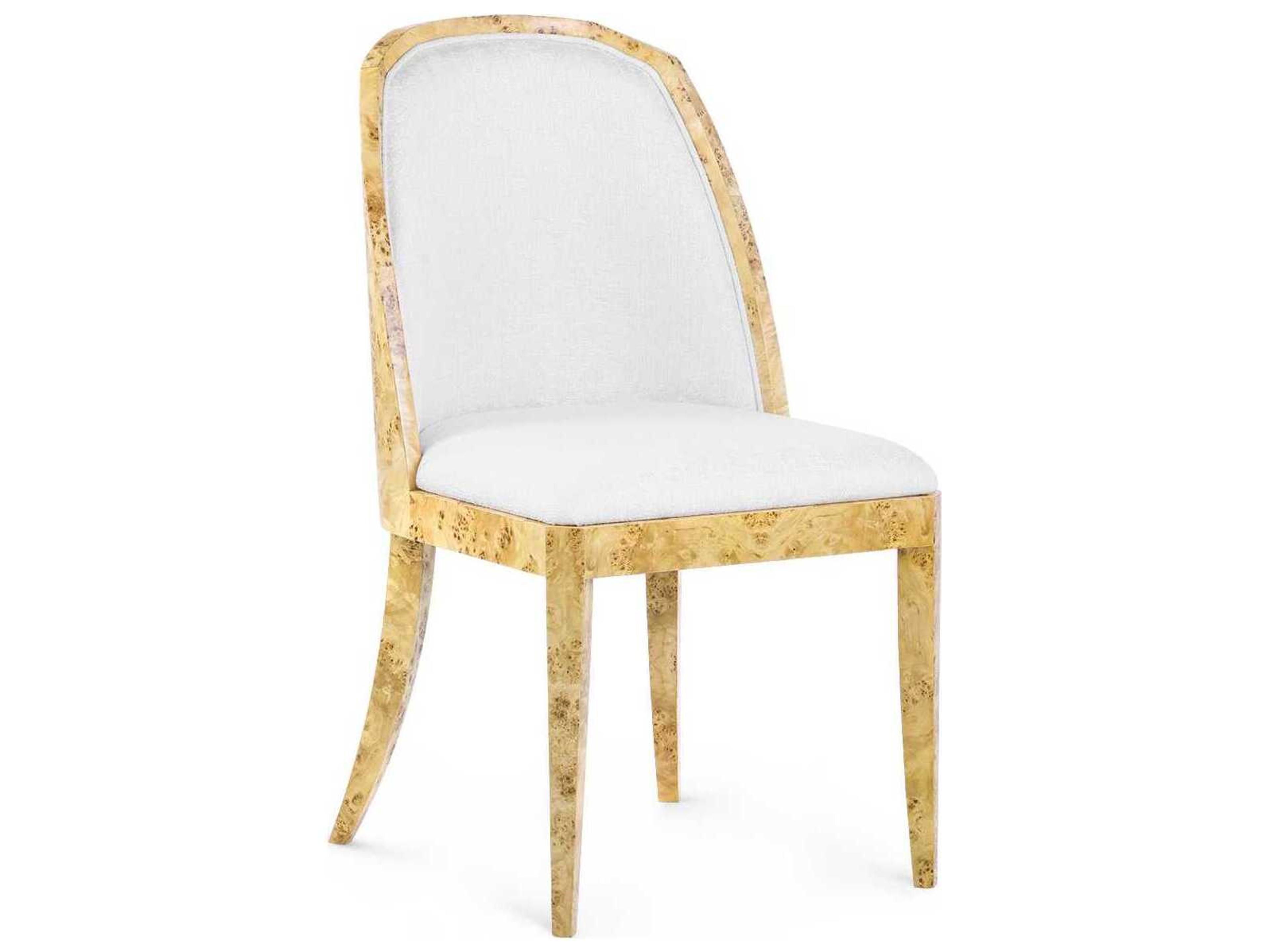 Villa & House Ophelia Natural Wood Upholstered Armless Dining Chair