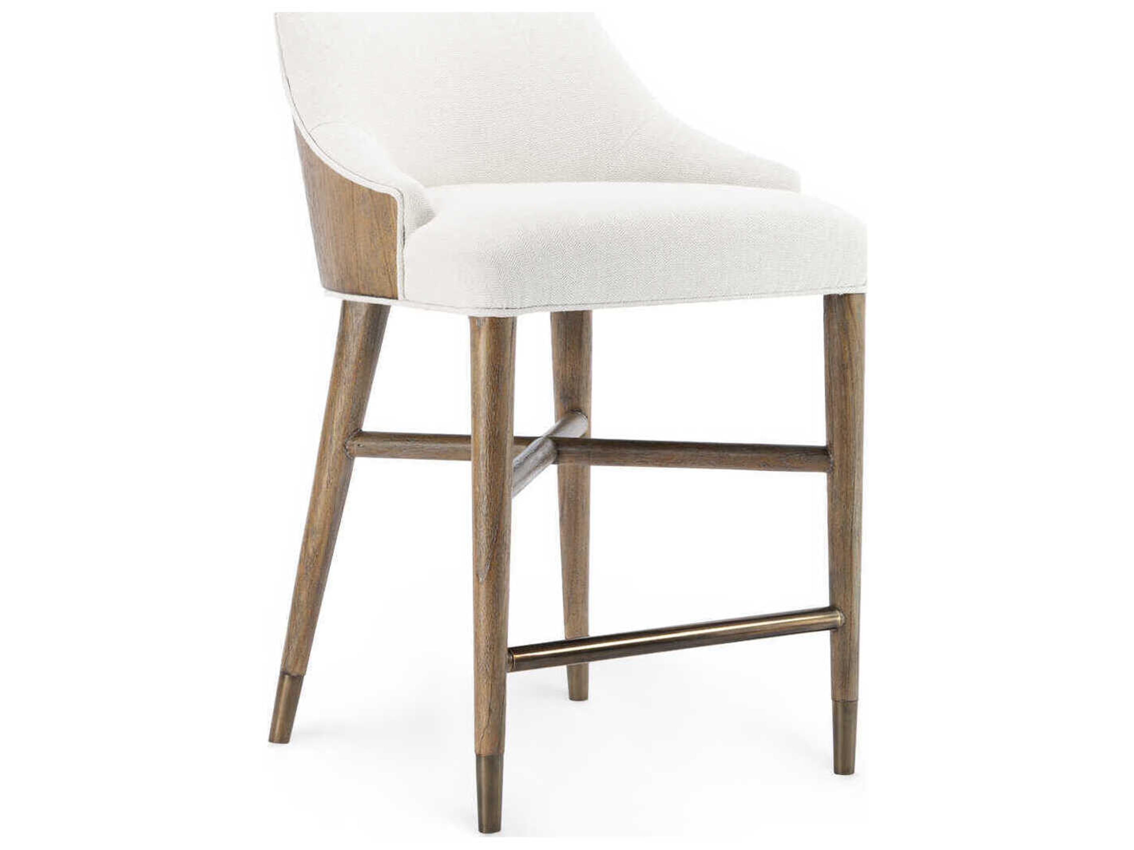 Villa & House Upholstered Mahogany Wood Driftwood Counter Stool