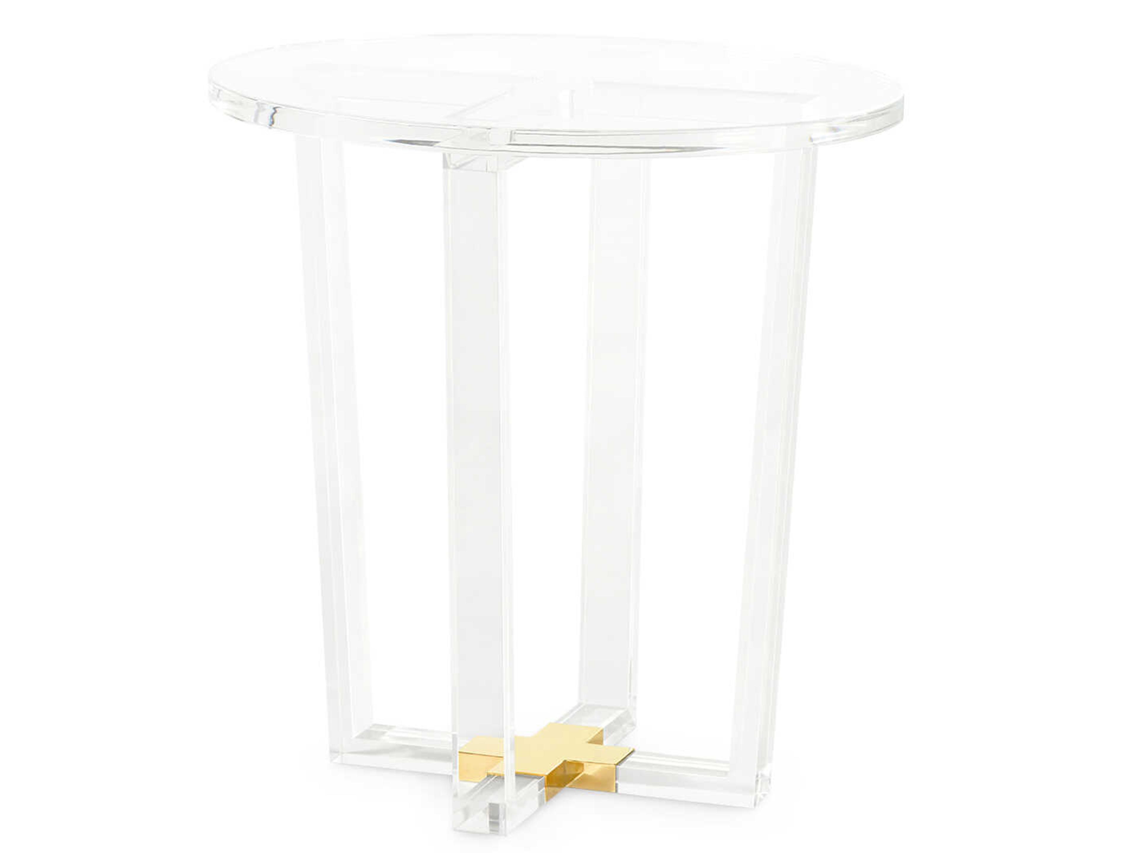 Villa & House Oval Glass Clear End Table