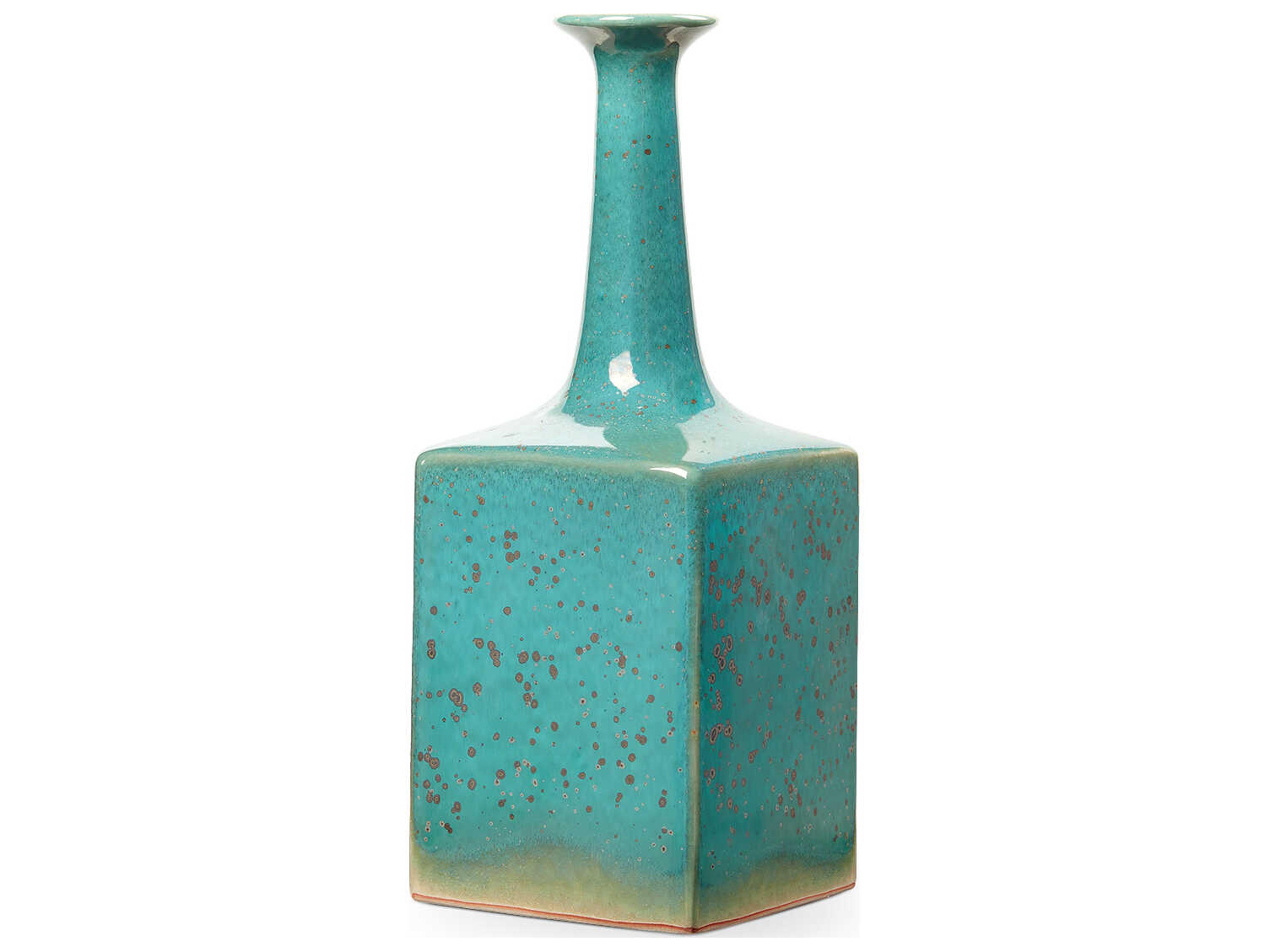 Villa & House Sandor Mottled Turquoise Blue Vase