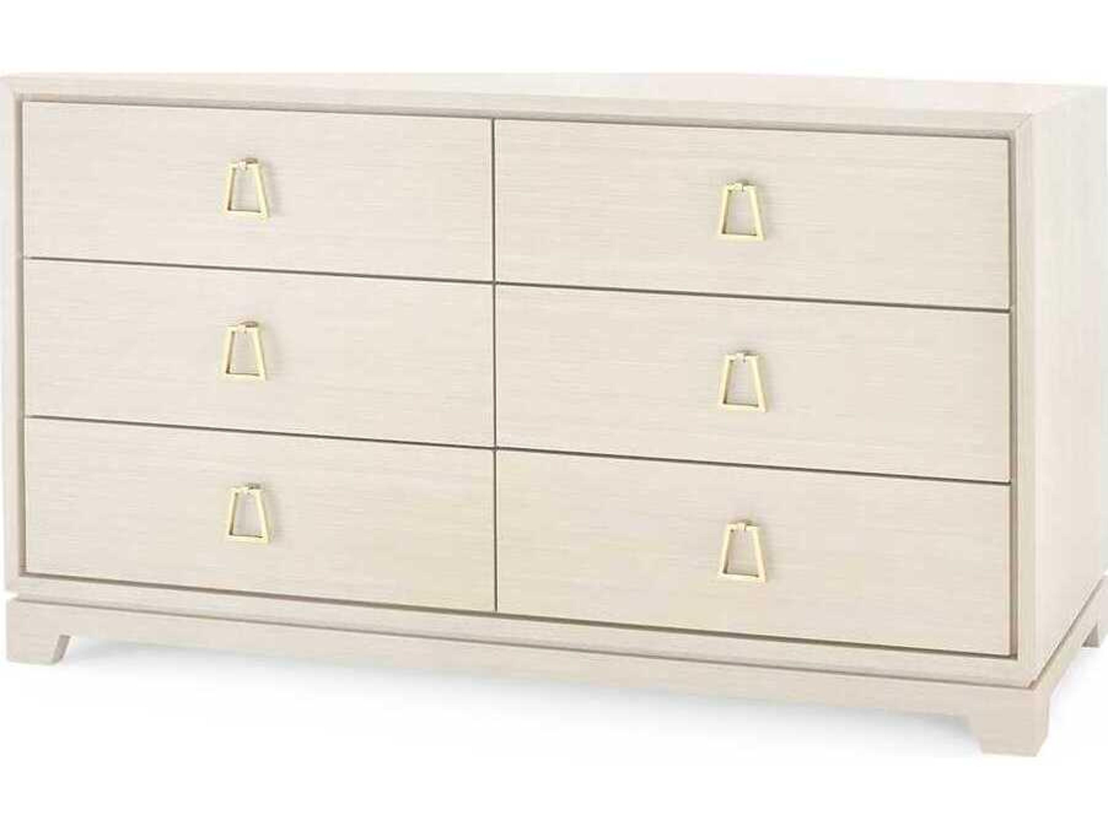 Villa & House Stanford 6-Drawers Beige Oak Wood Double Dresser