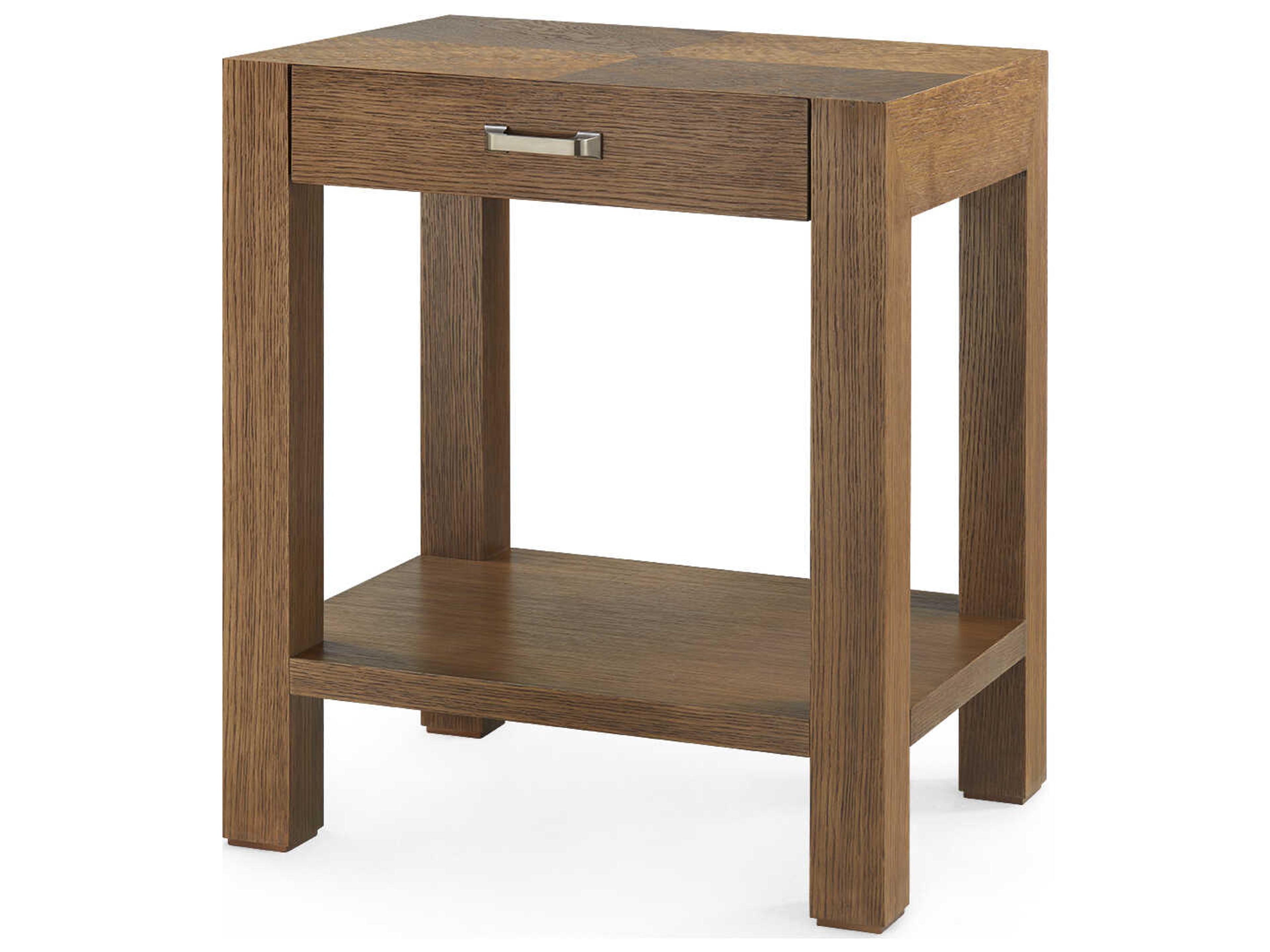 Villa & House Velma Rectangular Wood Honeyed Burl Brown End Table