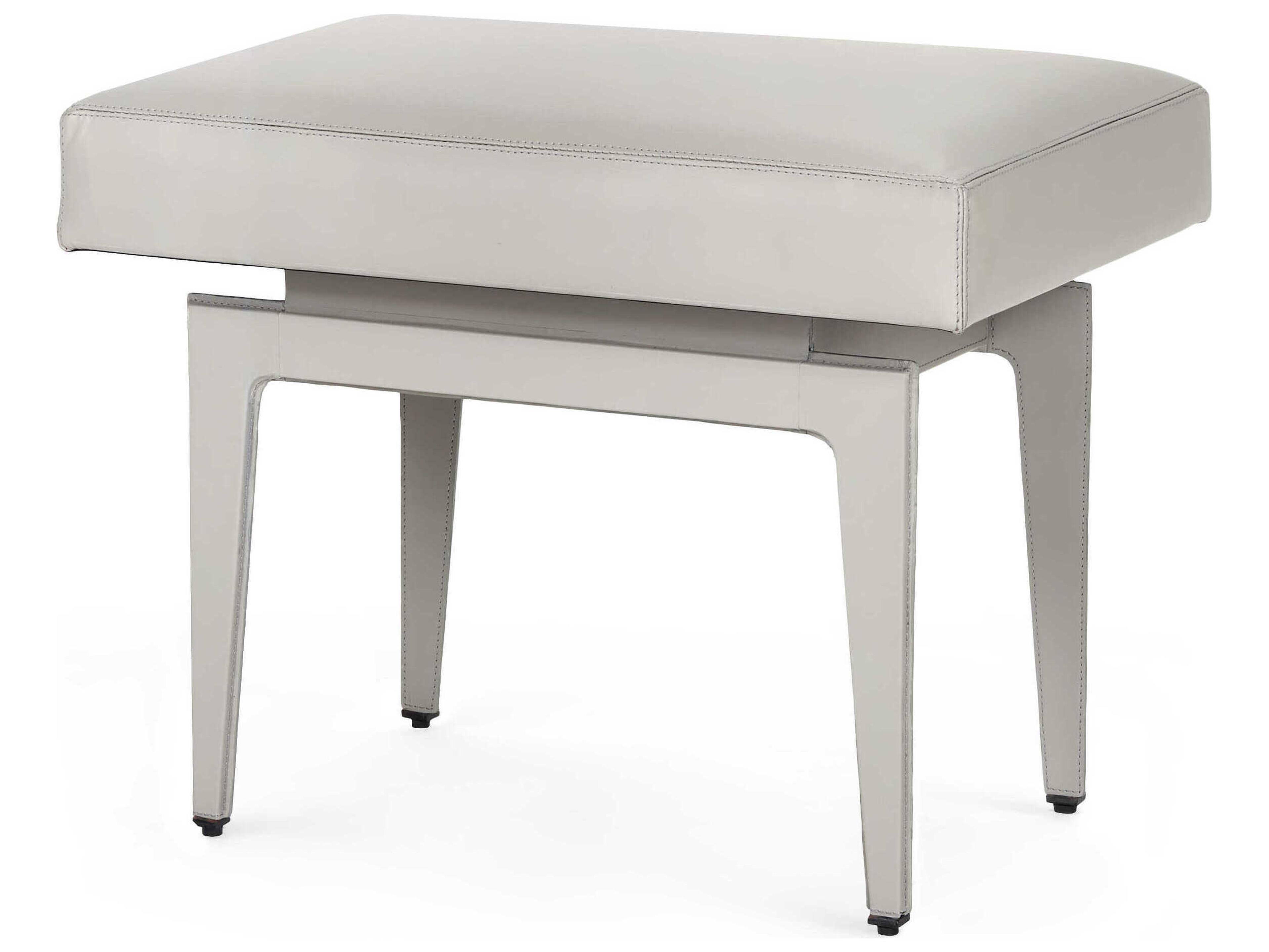 Villa & House Gray Leather Accent Stool